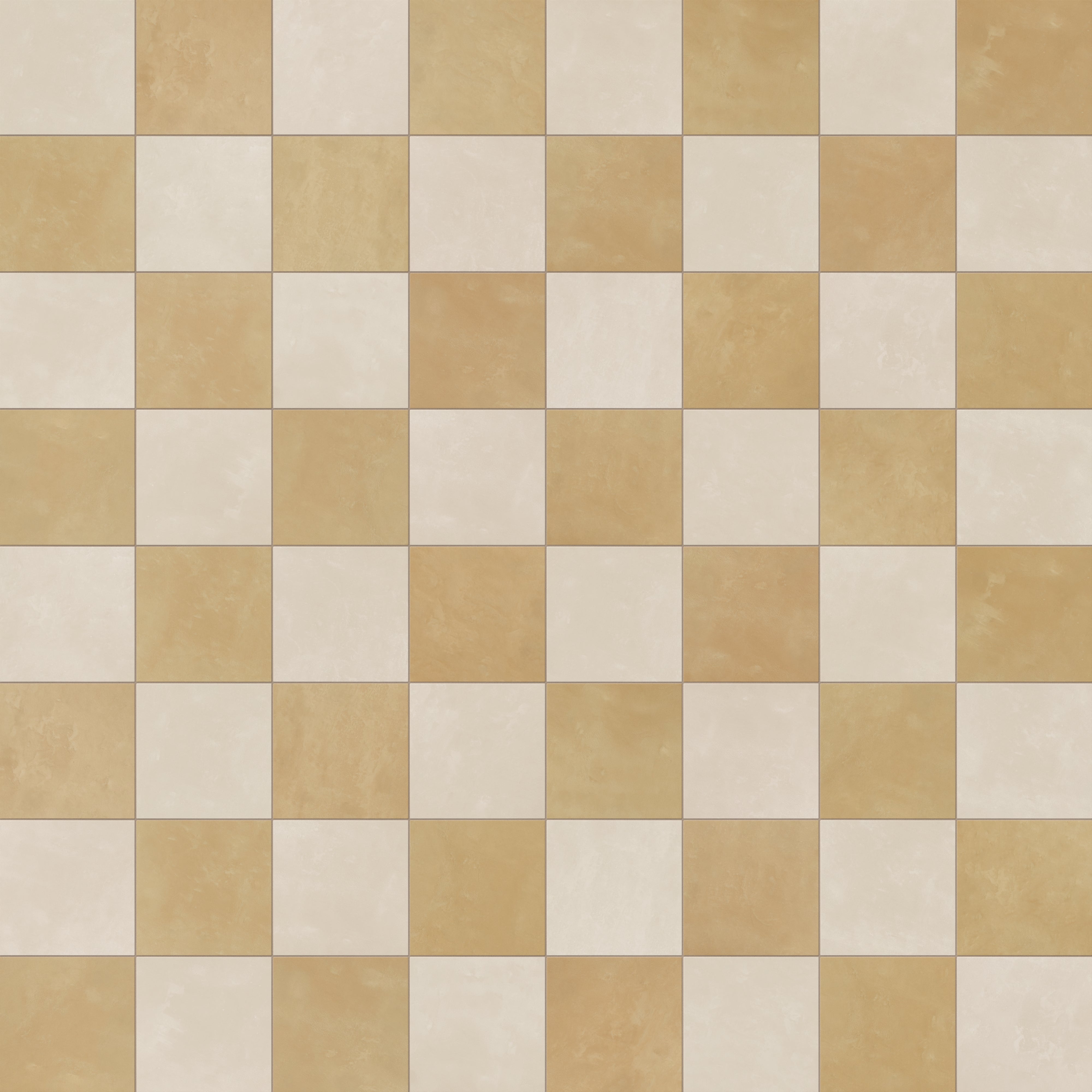 Isabel 6 x 6 Checkerboard Matte Porcelain Tile in Frosted Linen and Golden Sky