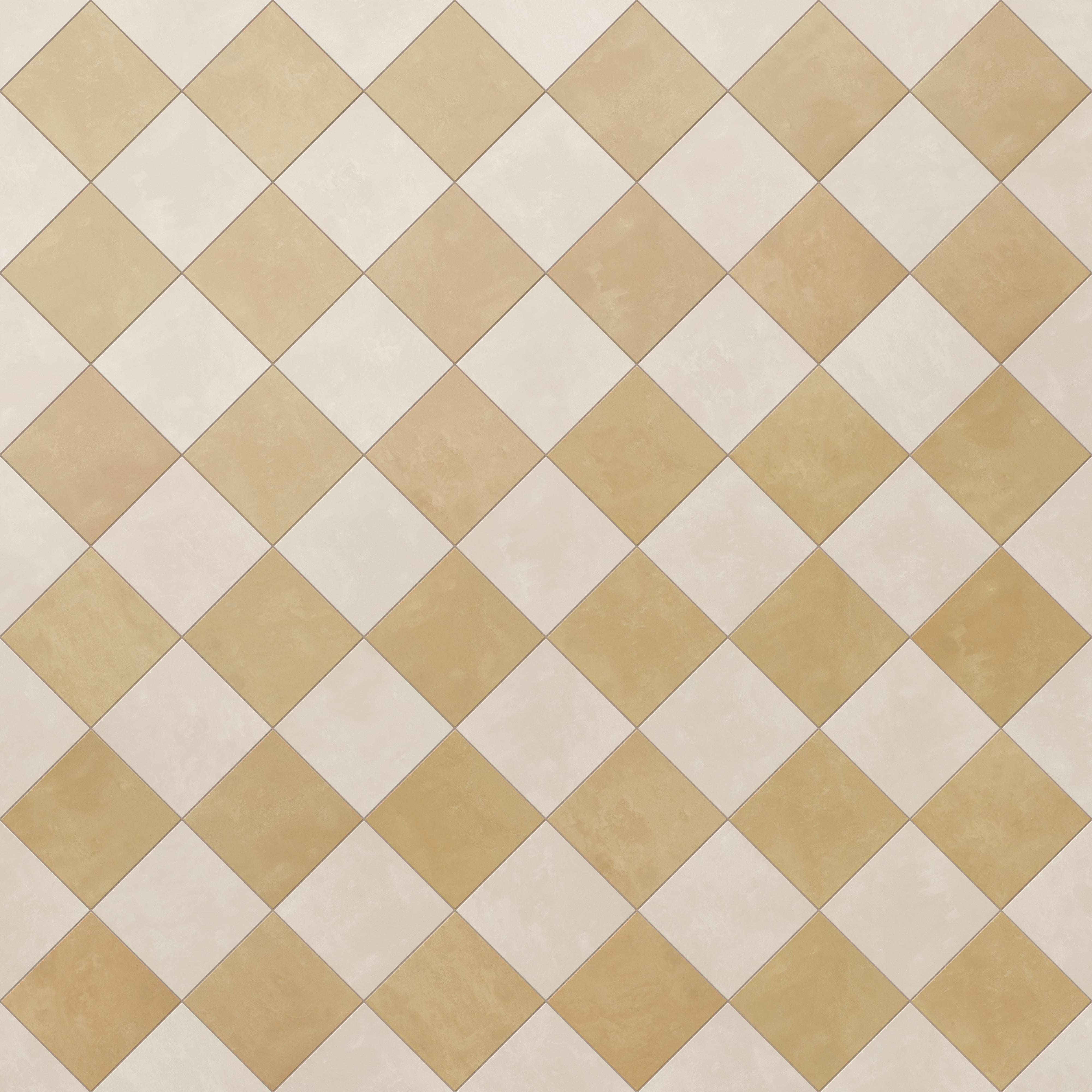 Isabel 6 x 6 Checkerboard Matte Porcelain Tile in Frosted Linen and Golden Sky
