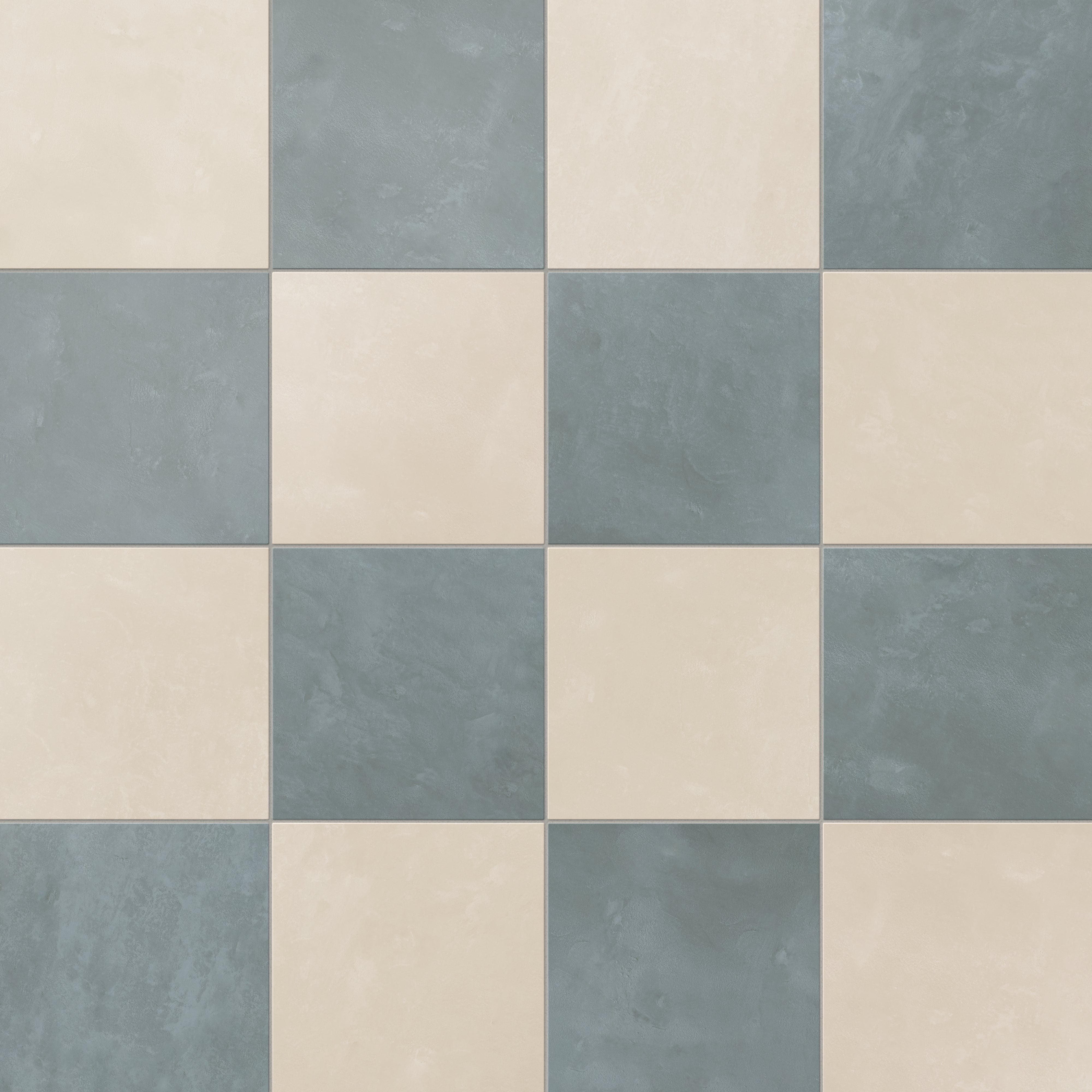 Isabel 6 x 6 Checkerboard Matte Porcelain Tile in Frosted Linen and Saltwater
