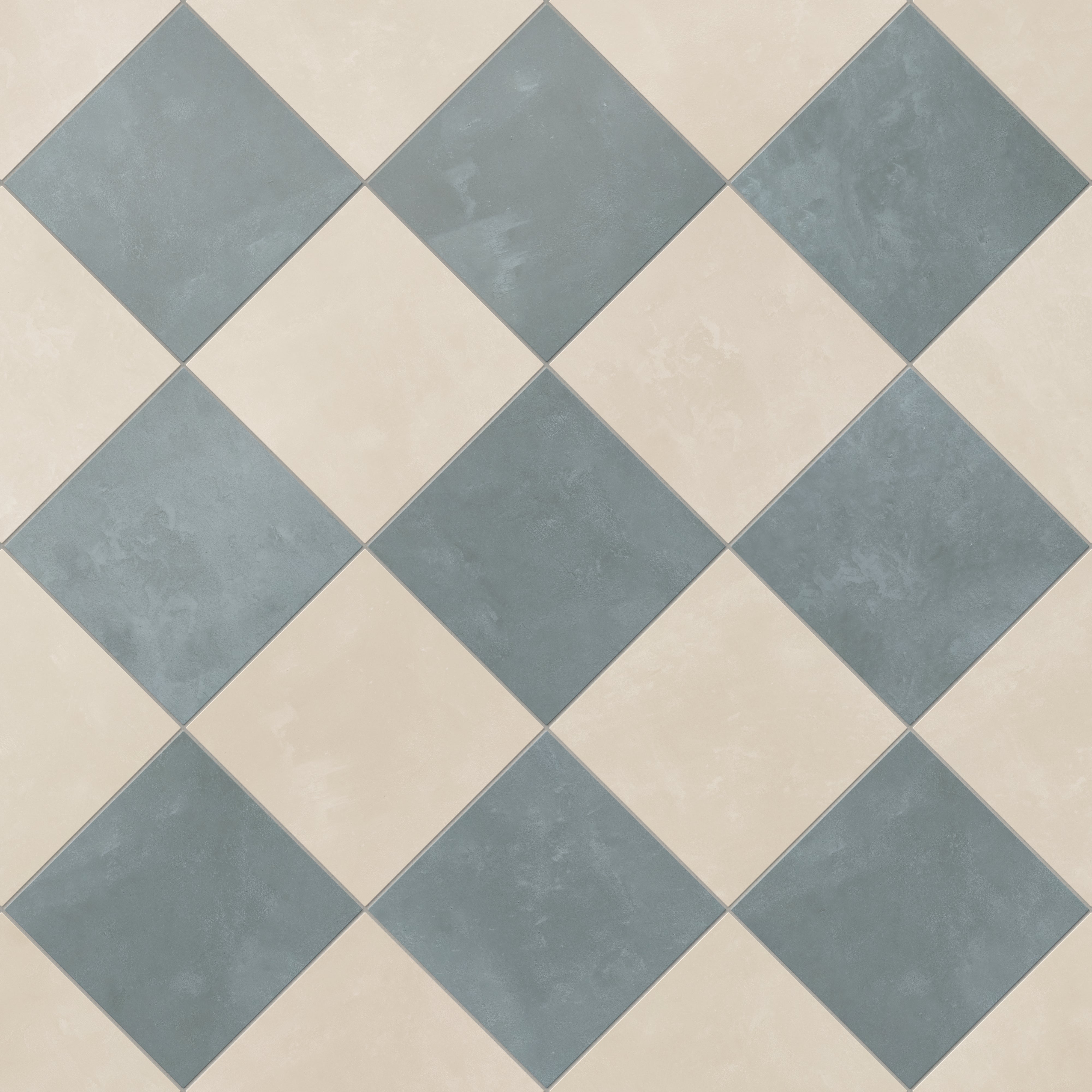Isabel 6 x 6 Checkerboard Matte Porcelain Tile in Frosted Linen and Saltwater