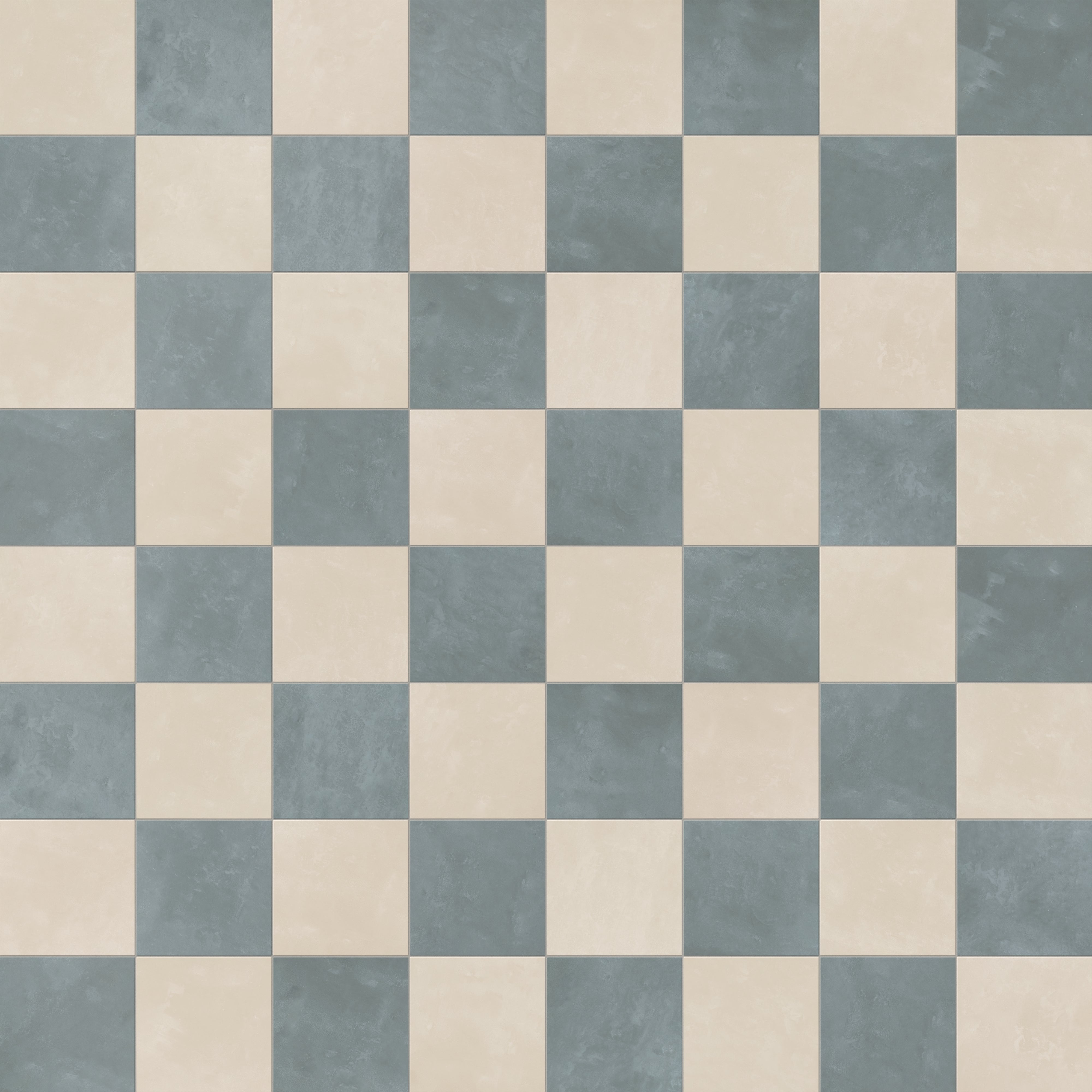 Isabel 6 x 6 Checkerboard Matte Porcelain Tile in Frosted Linen and Saltwater