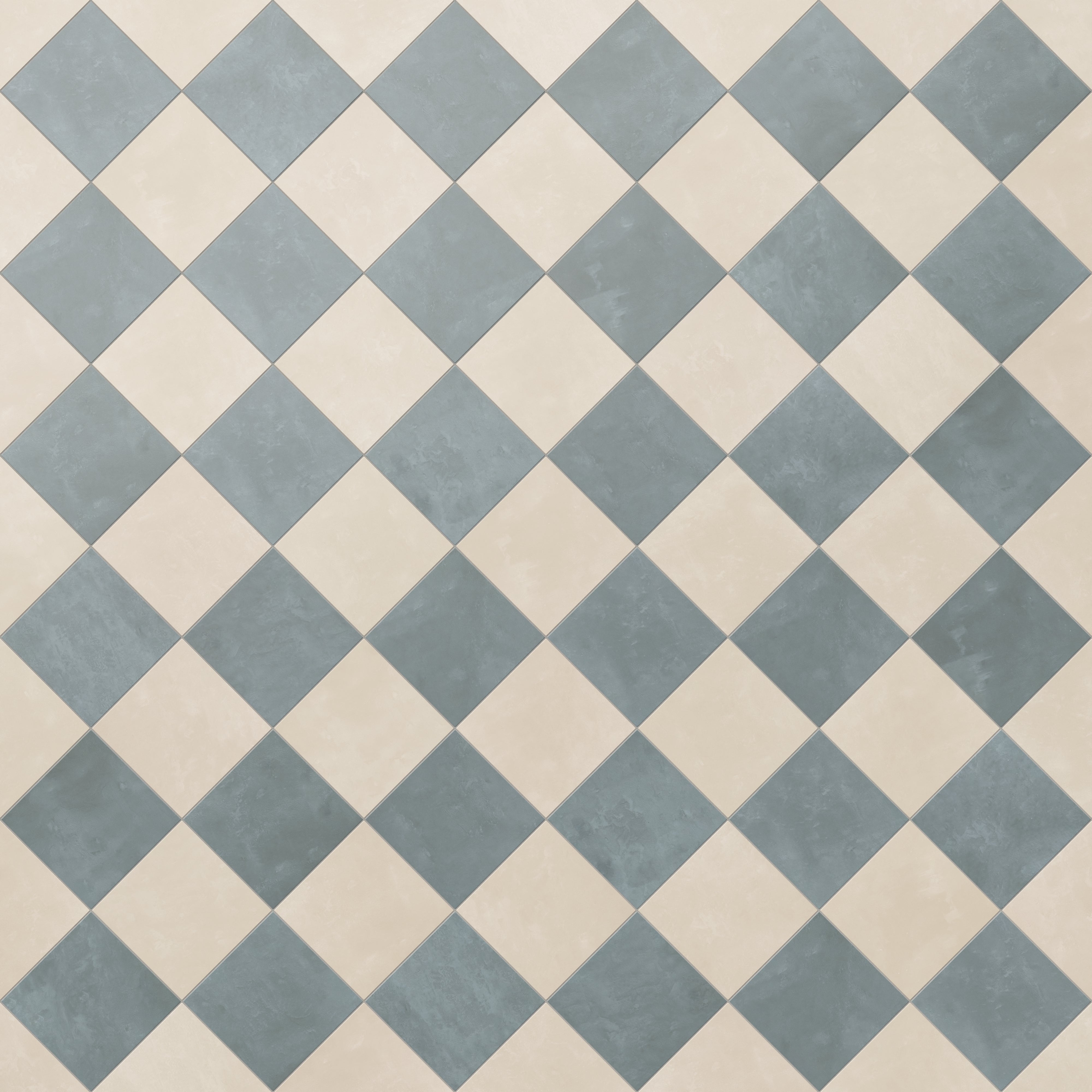Isabel 6 x 6 Checkerboard Matte Porcelain Tile in Frosted Linen and Saltwater