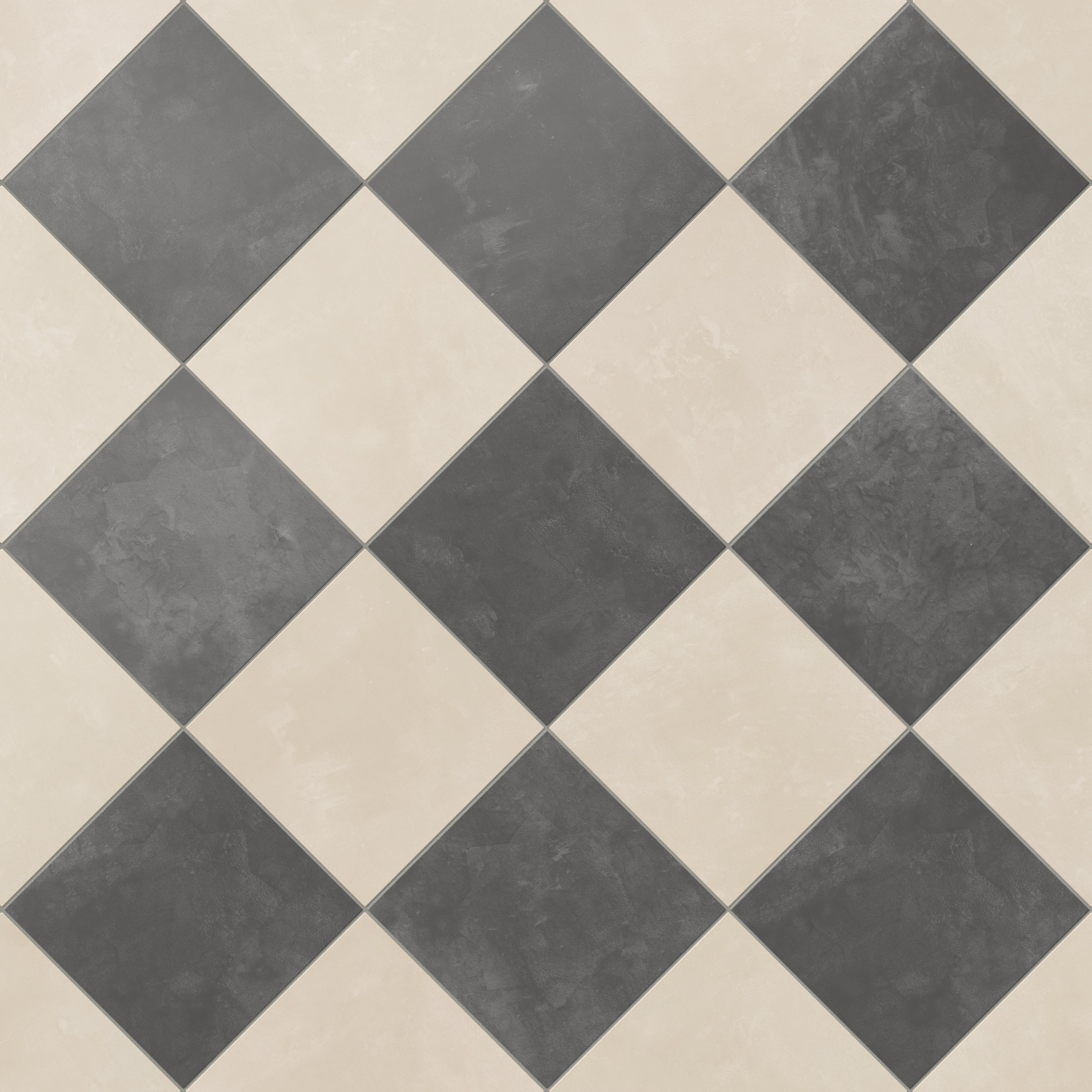 Isabel 6 x 6 Checkerboard Matte Porcelain Tile in Frosted Linen and Midnight Slate