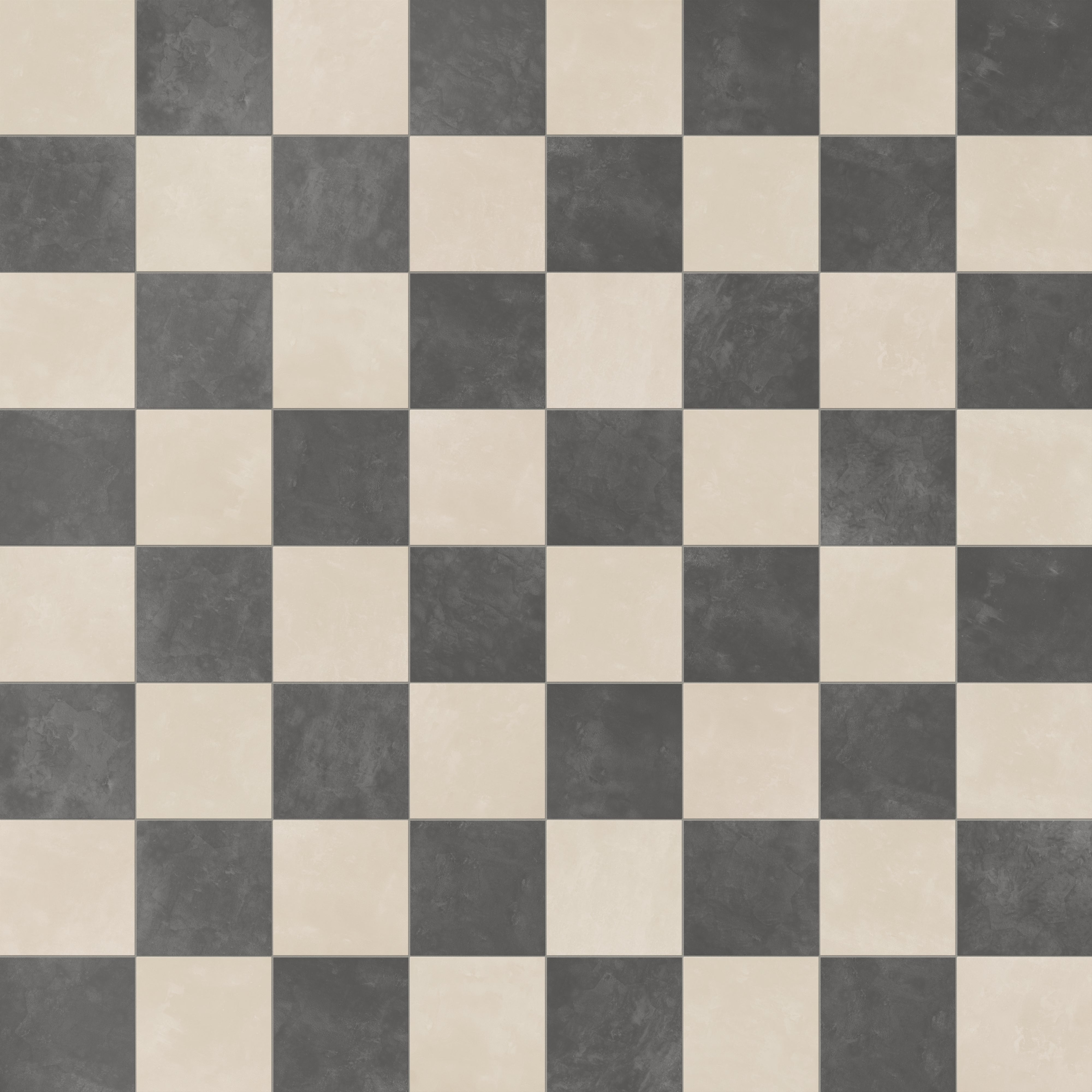 Isabel 6 x 6 Checkerboard Matte Porcelain Tile in Frosted Linen and Midnight Slate