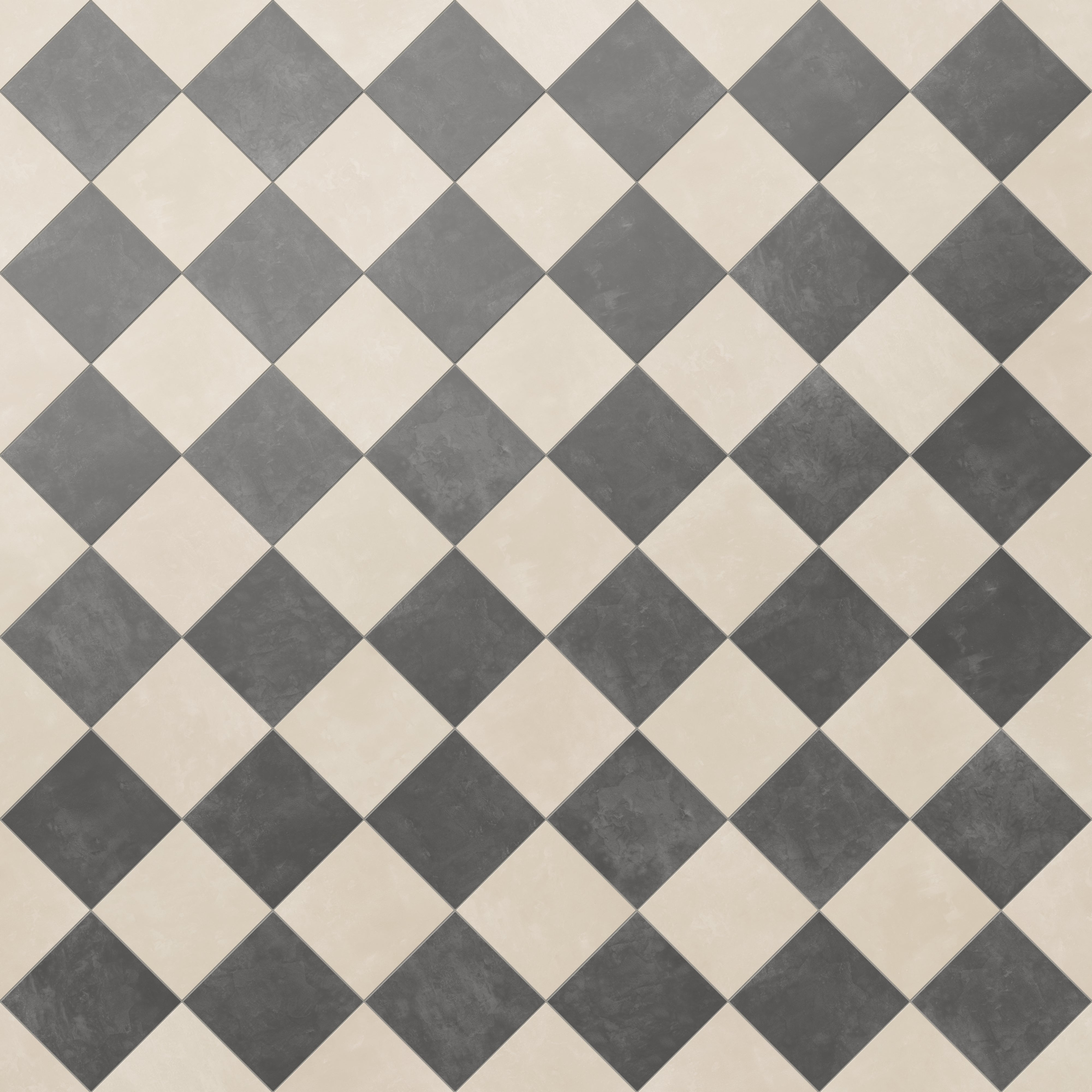Isabel 6 x 6 Checkerboard Matte Porcelain Tile in Frosted Linen and Midnight Slate
