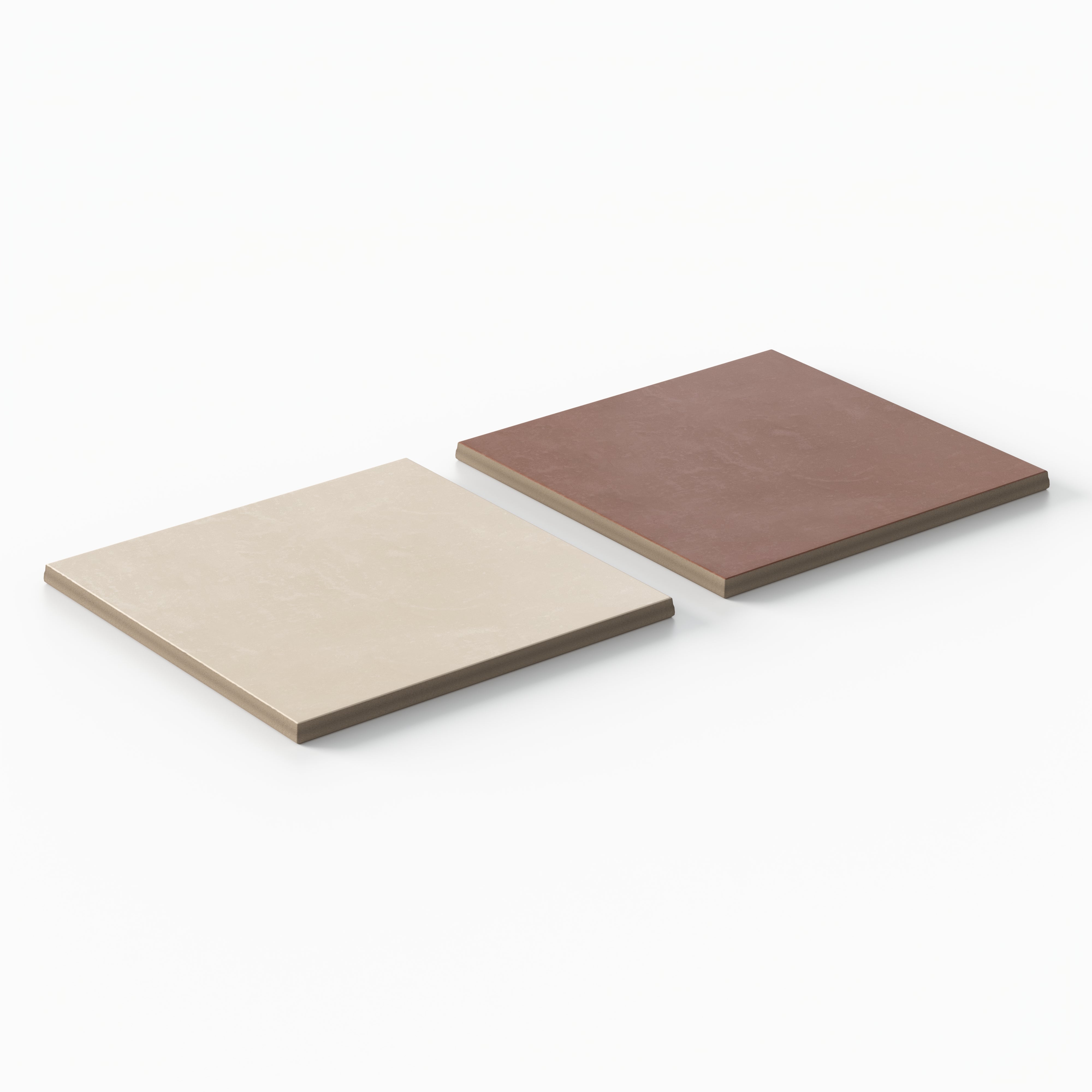 Isabel 6 x 6 Checkerboard Matte Porcelain Tile in Frosted Linen and Burnt Umber