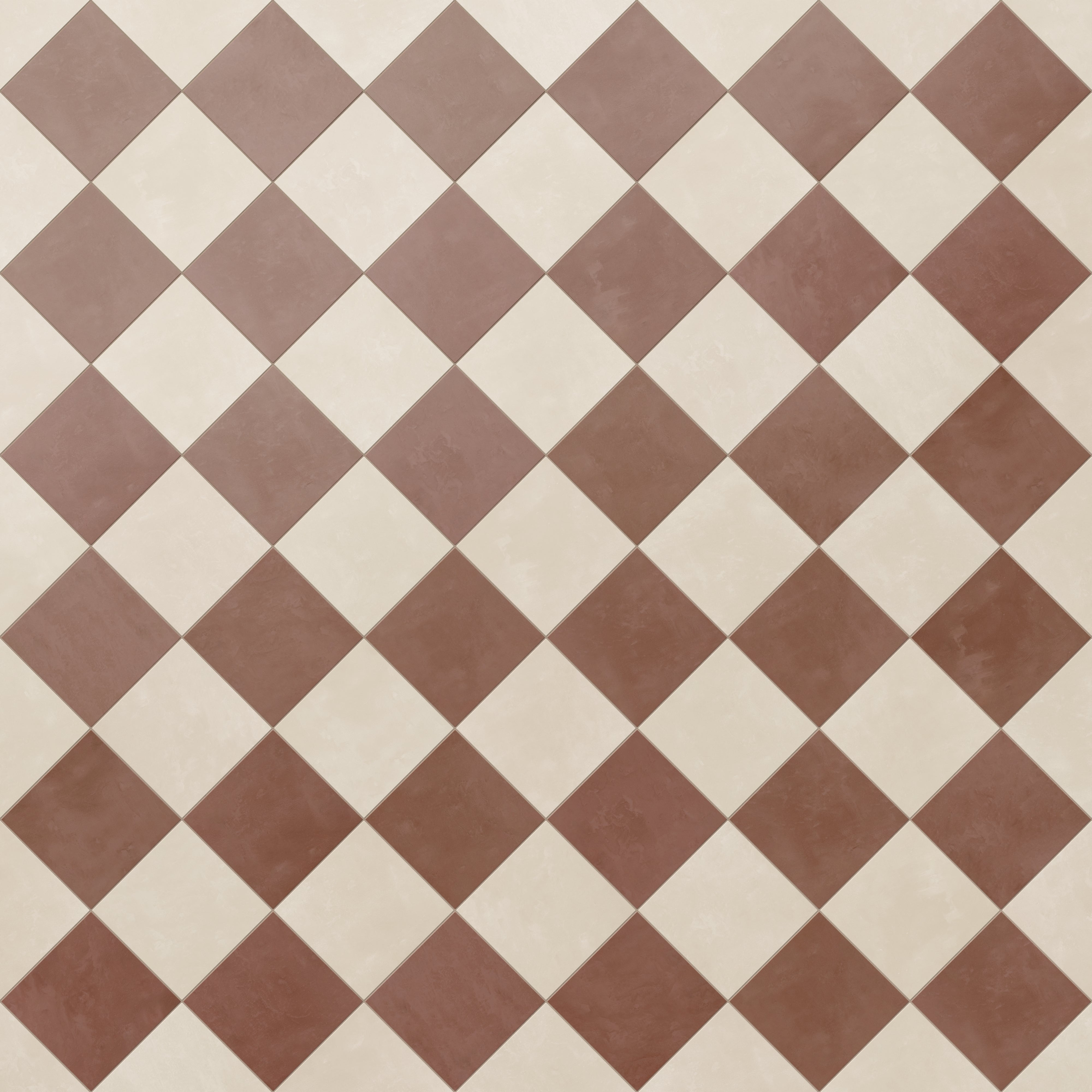 Isabel 6 x 6 Checkerboard Matte Porcelain Tile in Frosted Linen and Burnt Umber