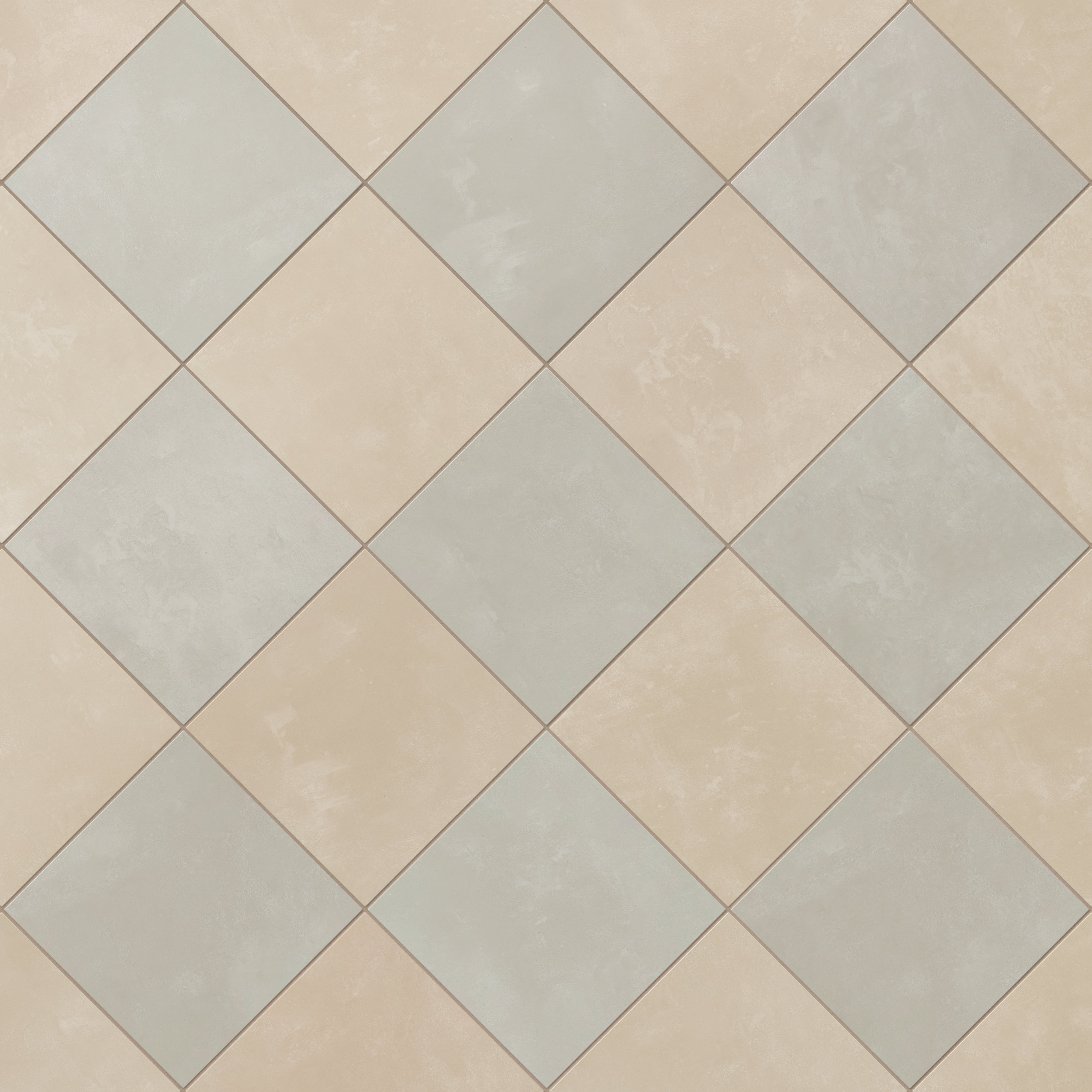 Isabel 6 x 6 Checkerboard Matte Porcelain Tile in Almond Mist and Silverstone
