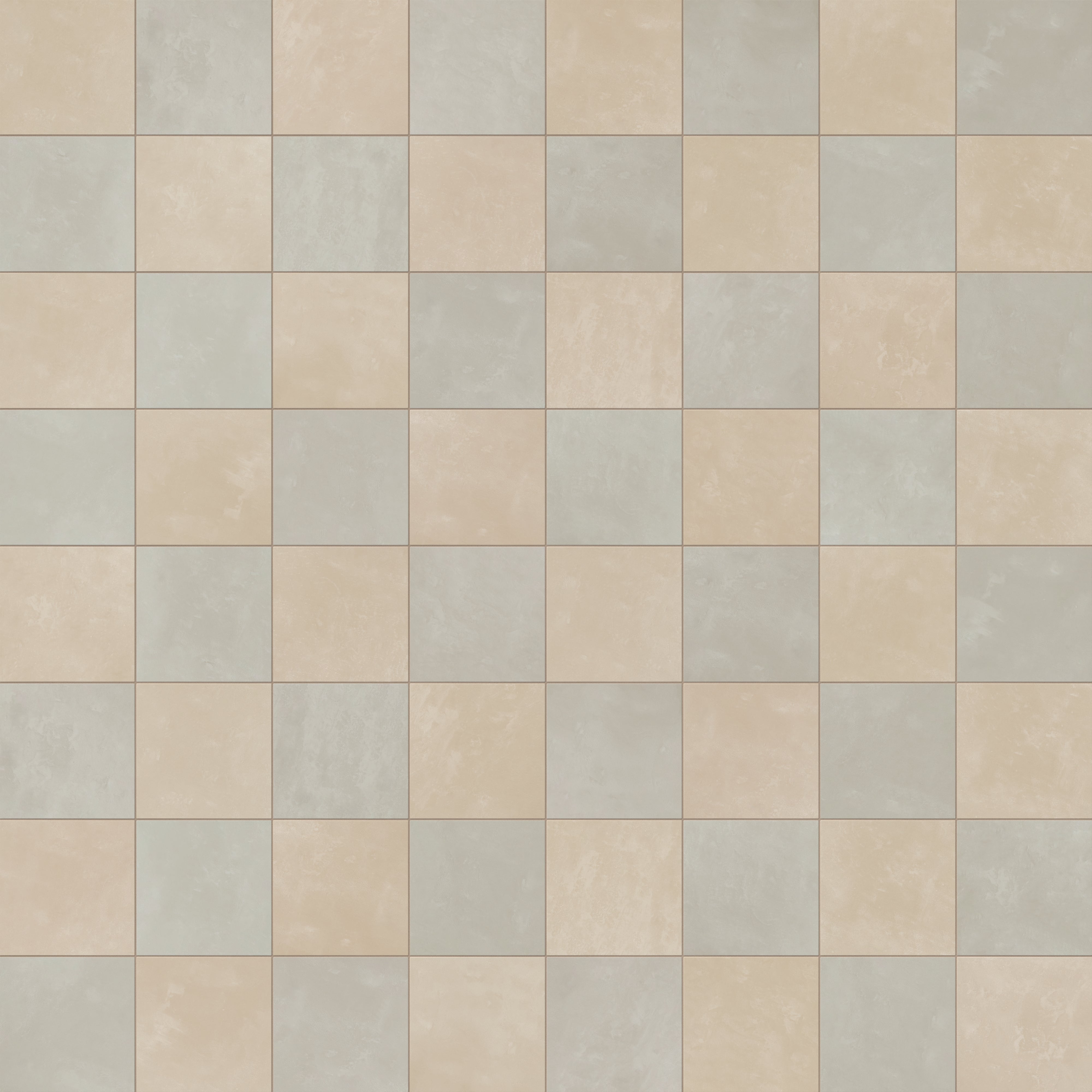 Isabel 6 x 6 Checkerboard Matte Porcelain Tile in Almond Mist and Silverstone