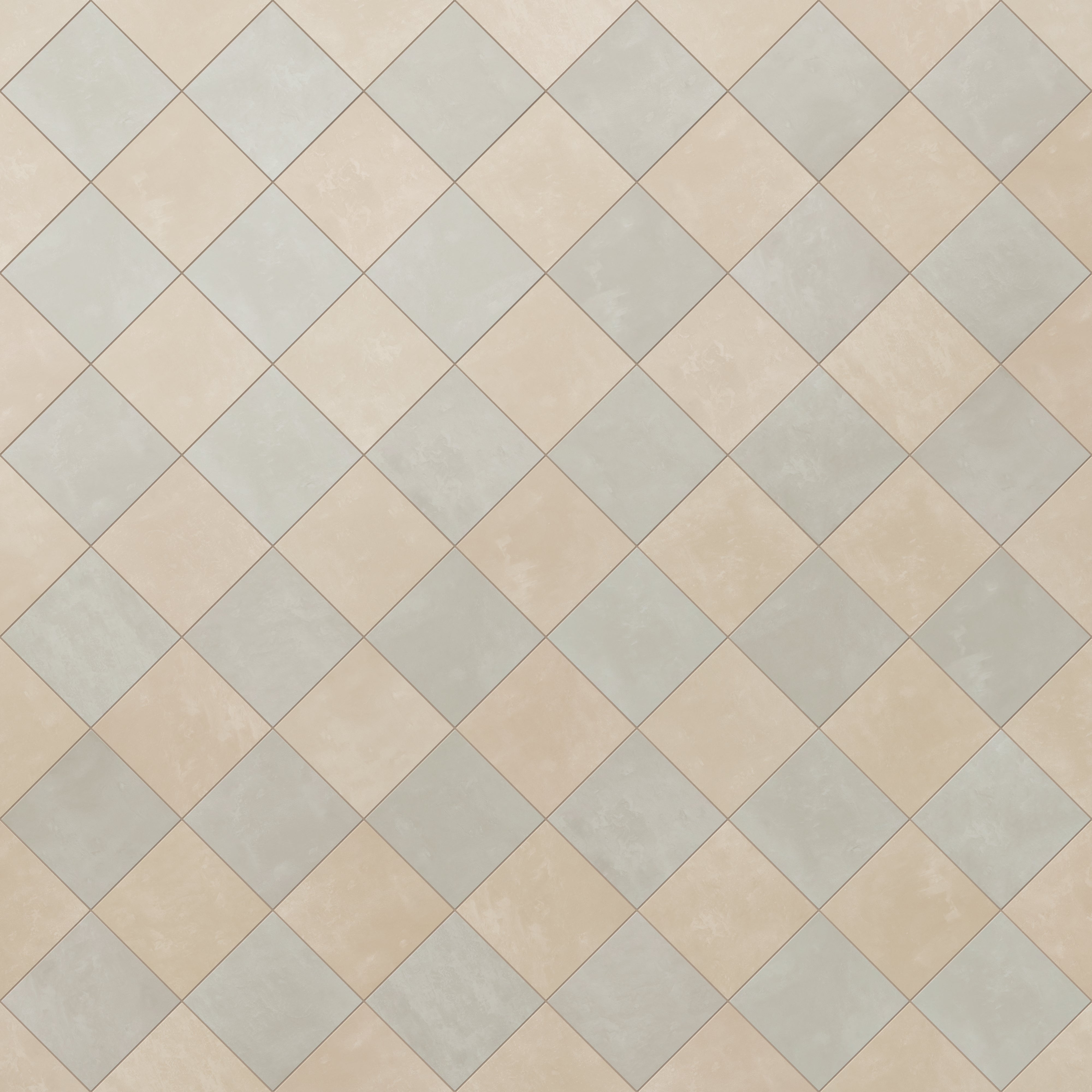 Isabel 6 x 6 Checkerboard Matte Porcelain Tile in Almond Mist and Silverstone