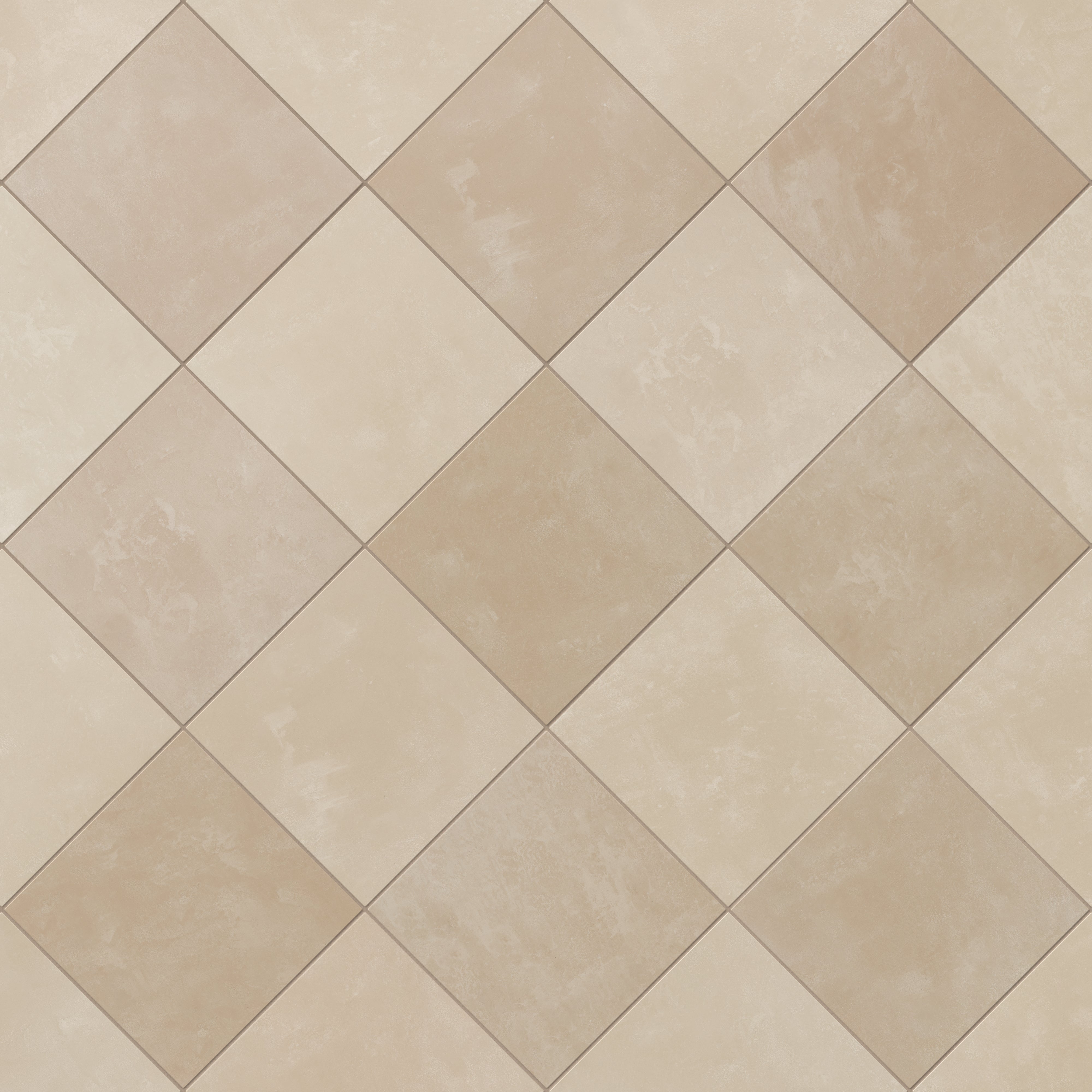 Isabel 6 x 6 Checkerboard Matte Porcelain Tile in Almond Mist and Sahara Sand