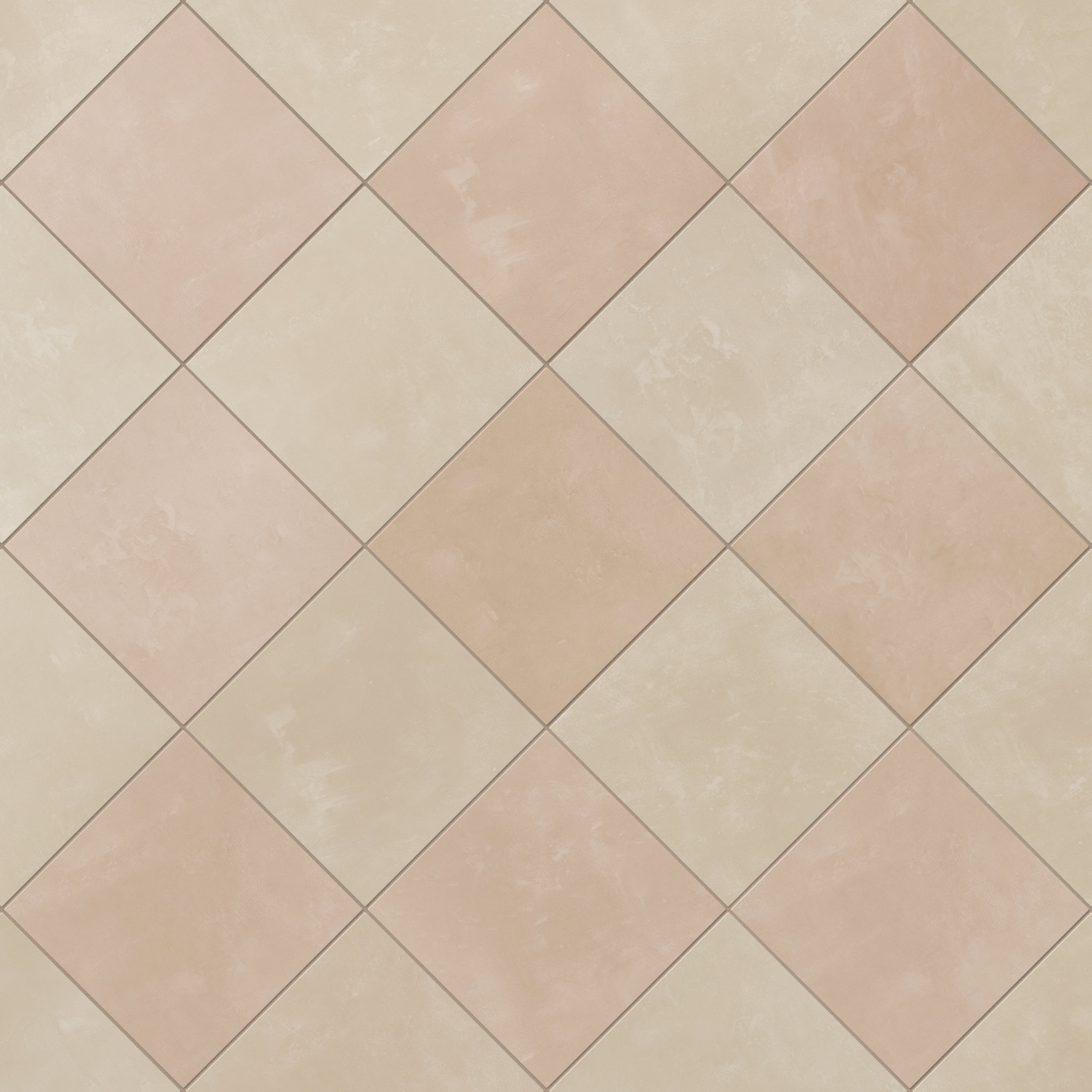Isabel 6 x 6 Checkerboard Matte Porcelain Tile in Almond Mist and Dusty Rose
