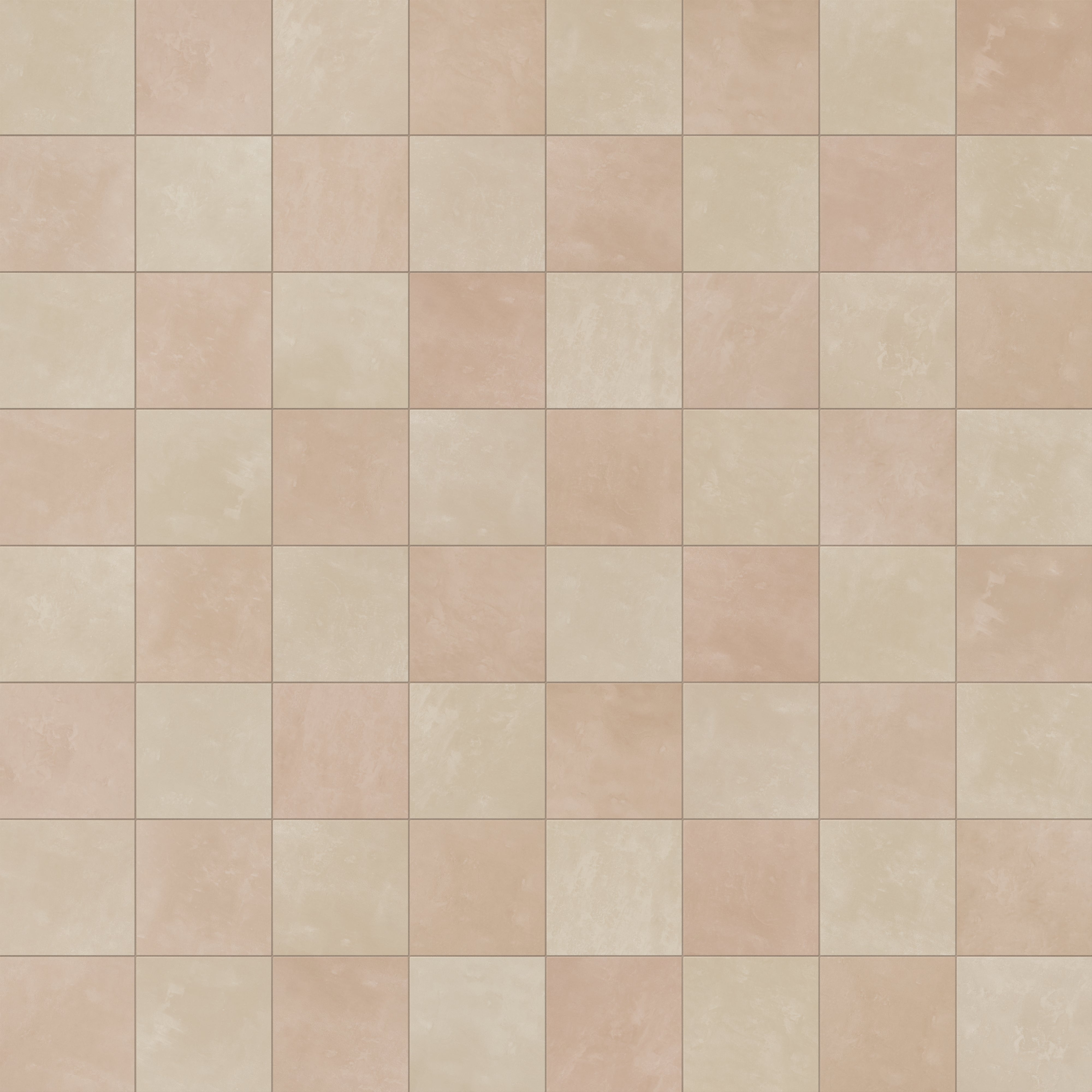 Isabel 6 x 6 Checkerboard Matte Porcelain Tile in Almond Mist and Dusty Rose