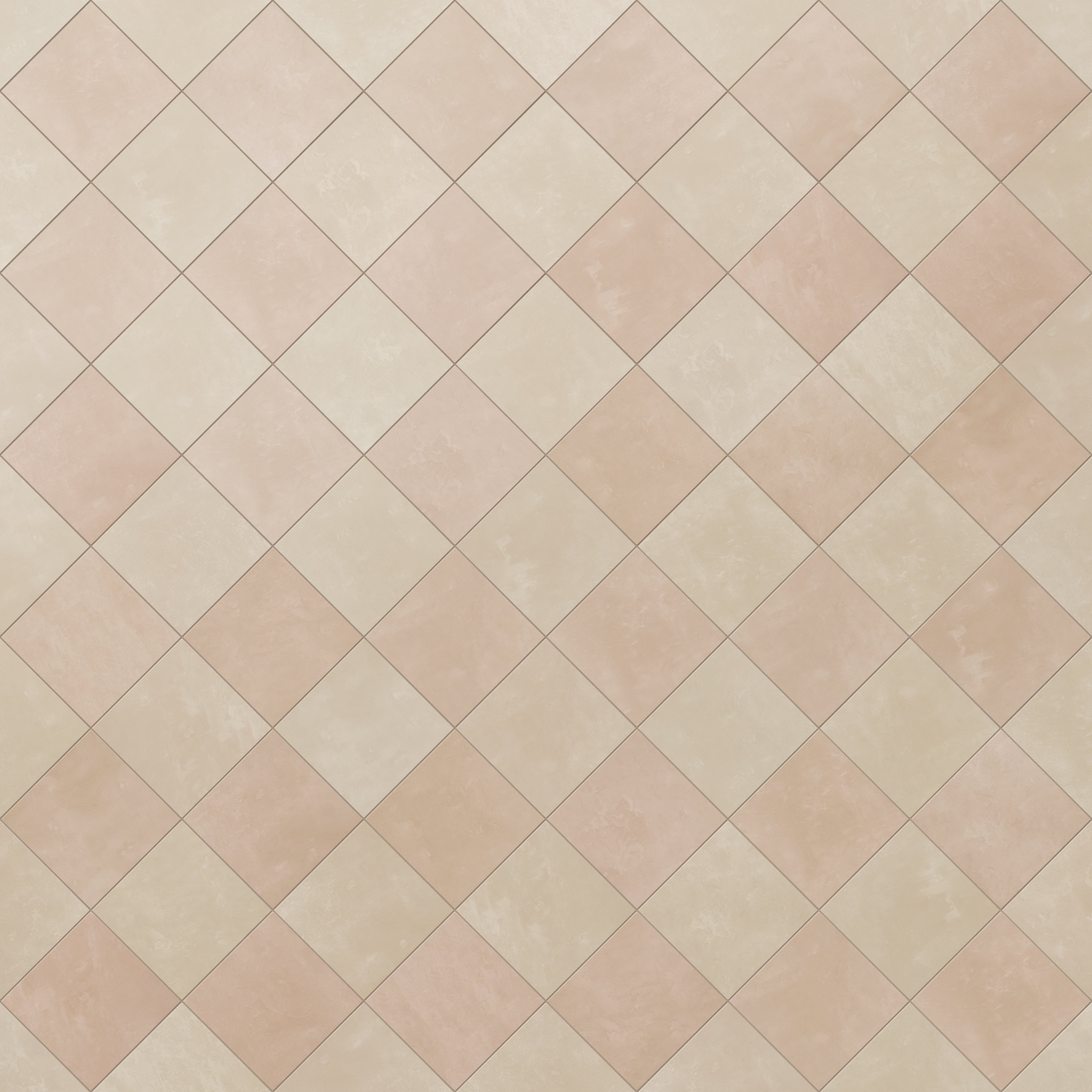 Isabel 6 x 6 Checkerboard Matte Porcelain Tile in Almond Mist and Dusty Rose
