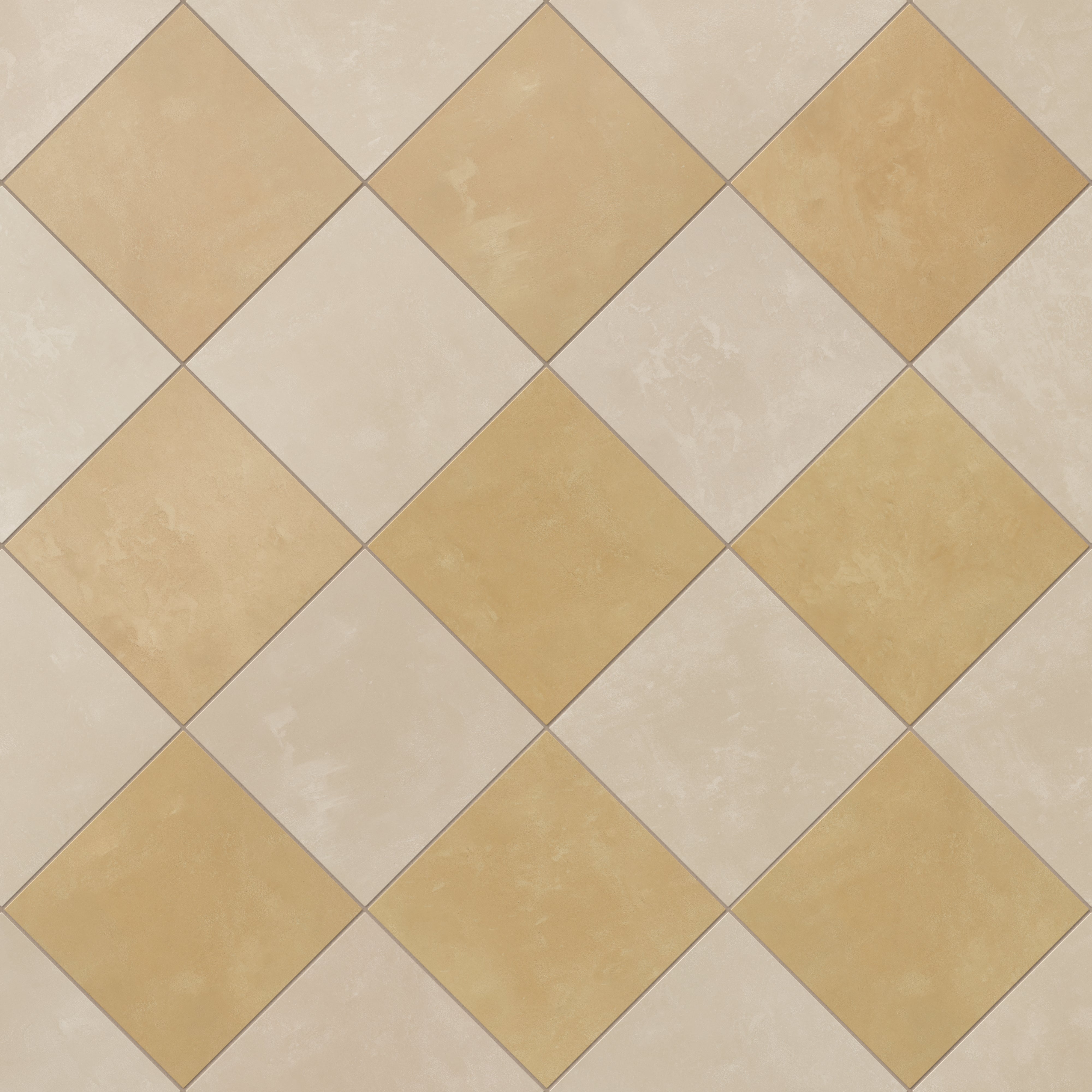 Isabel 6 x 6 Checkerboard Matte Porcelain Tile in Almond Mist and Golden Sky