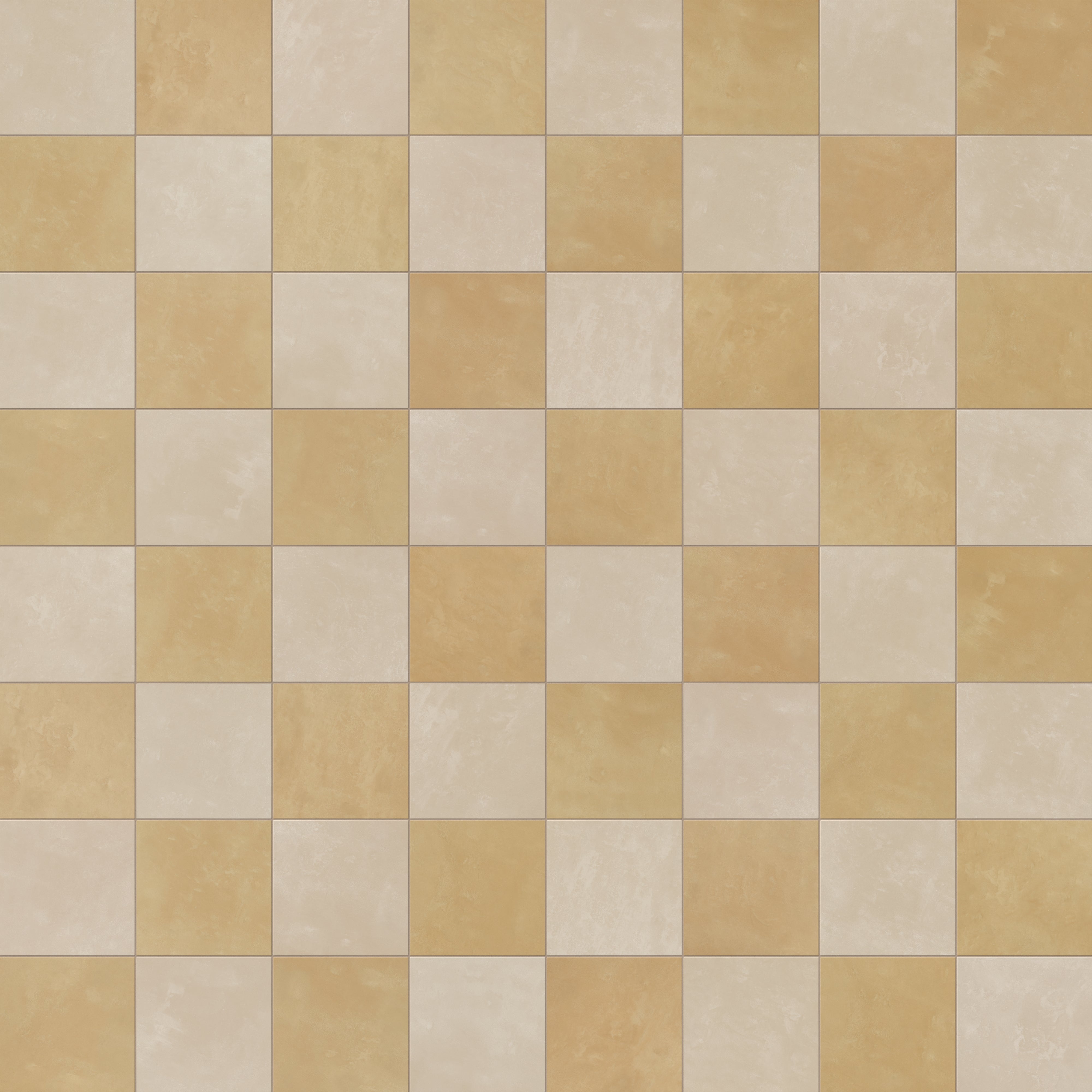 Isabel 6 x 6 Checkerboard Matte Porcelain Tile in Almond Mist and Golden Sky