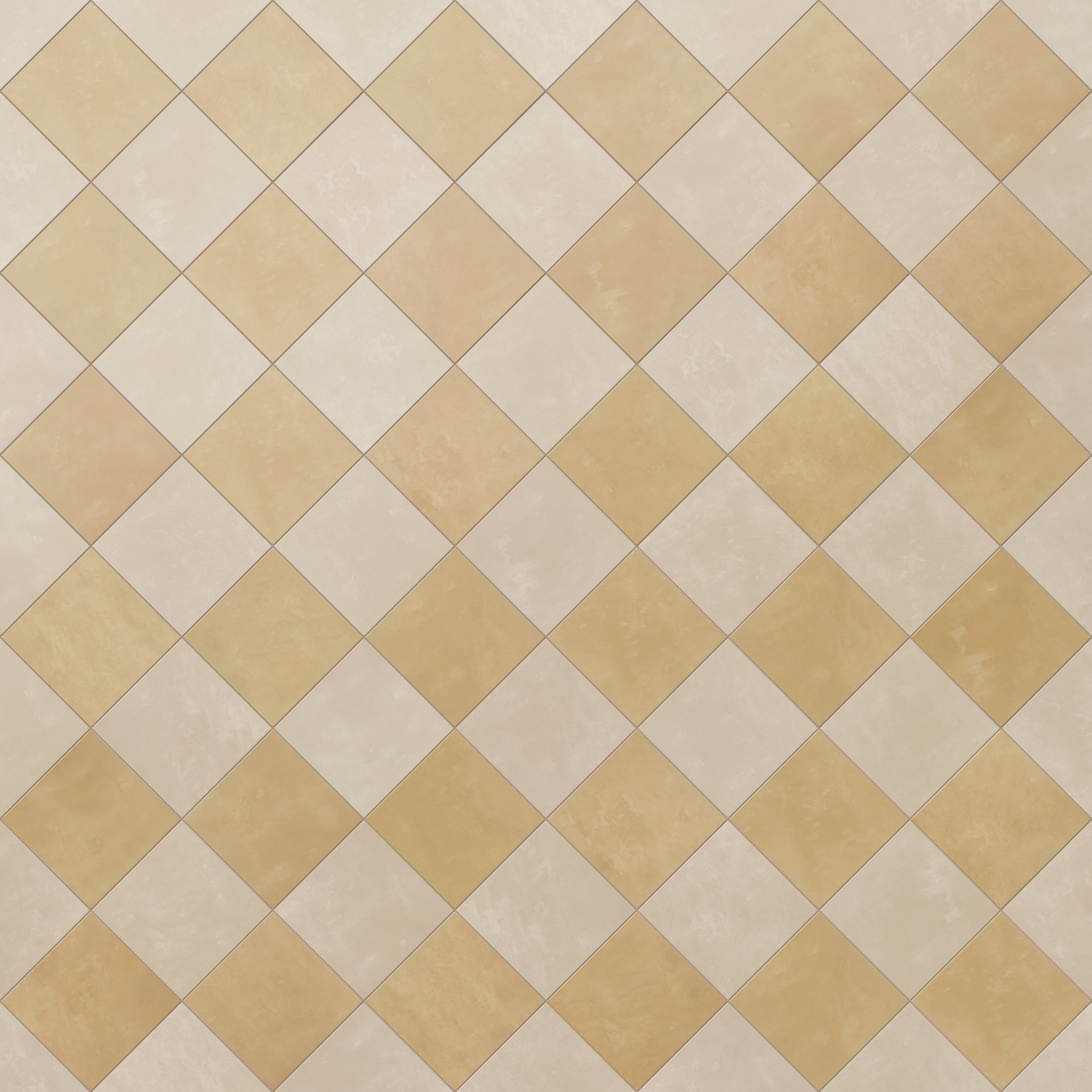 Isabel 6 x 6 Checkerboard Matte Porcelain Tile in Almond Mist and Golden Sky