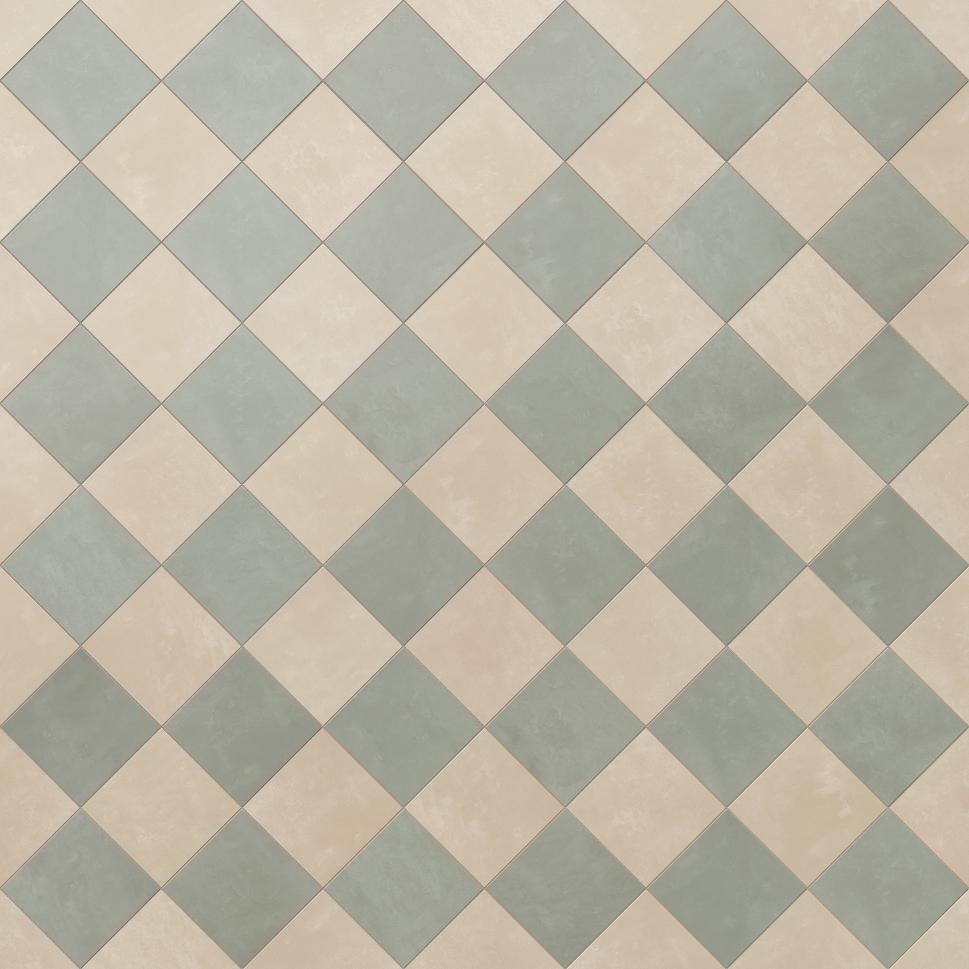 Isabel 6 x 6 Checkerboard Matte Porcelain Tile in Almond Mist and Soft Sage