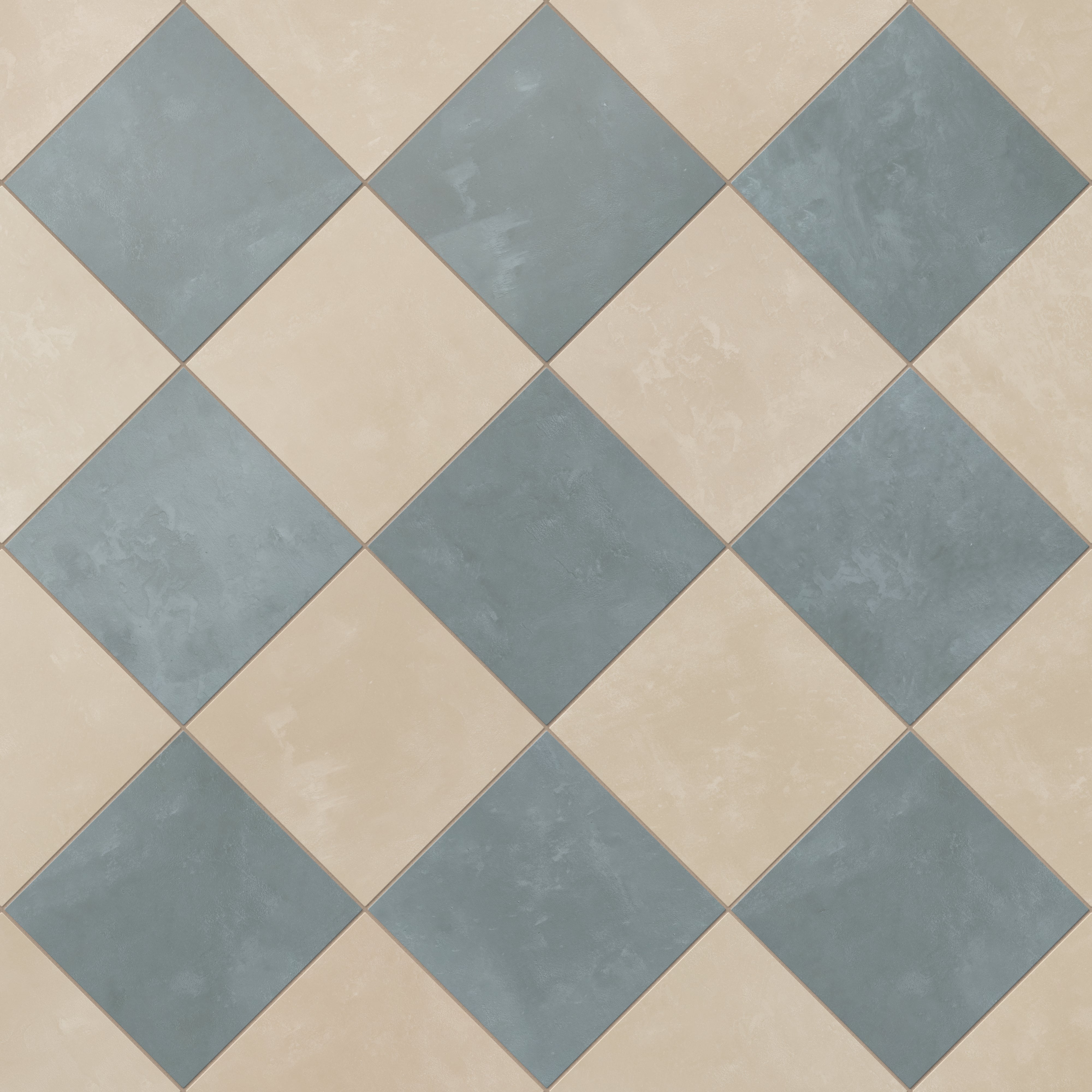 Isabel 6 x 6 Checkerboard Matte Porcelain Tile in Almond Mist and Saltwater