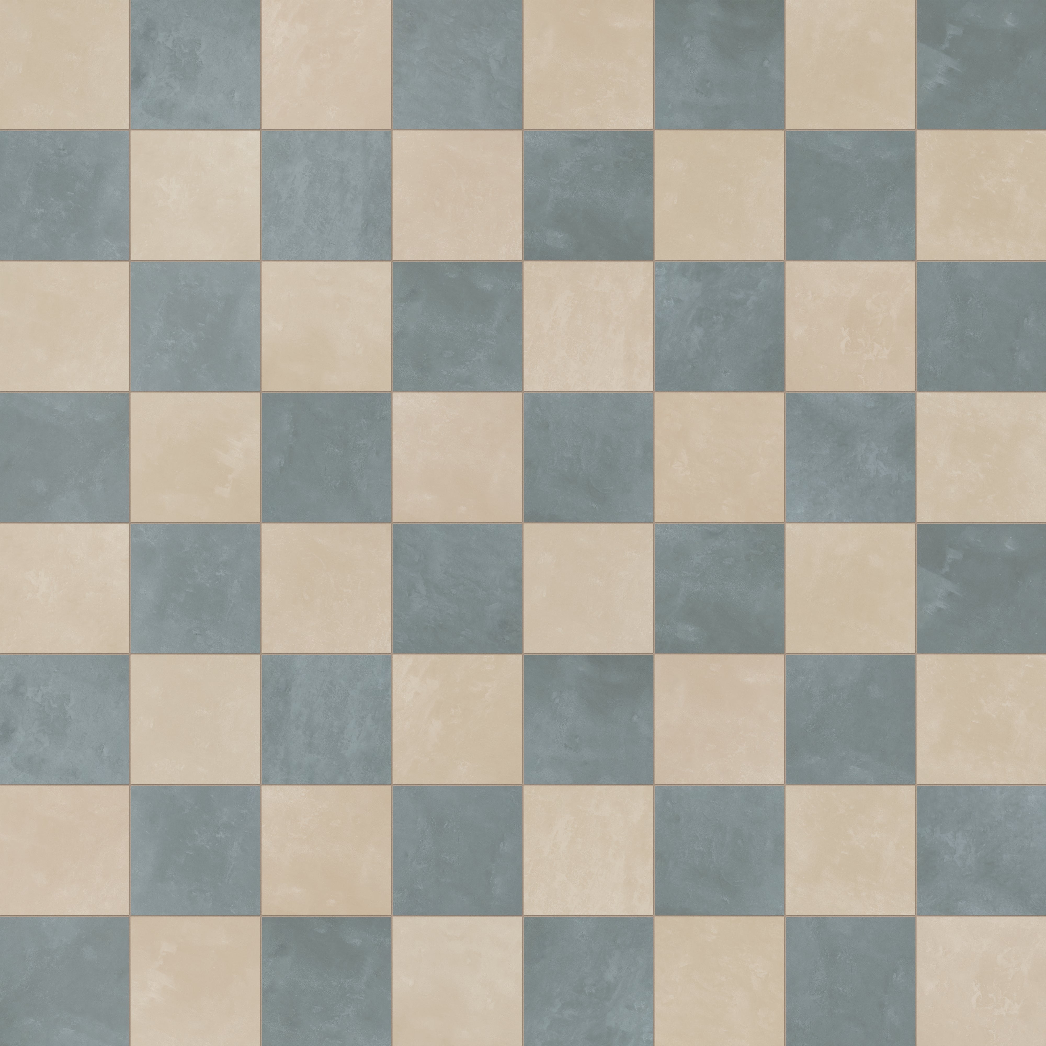 Isabel 6 x 6 Checkerboard Matte Porcelain Tile in Almond Mist and Saltwater