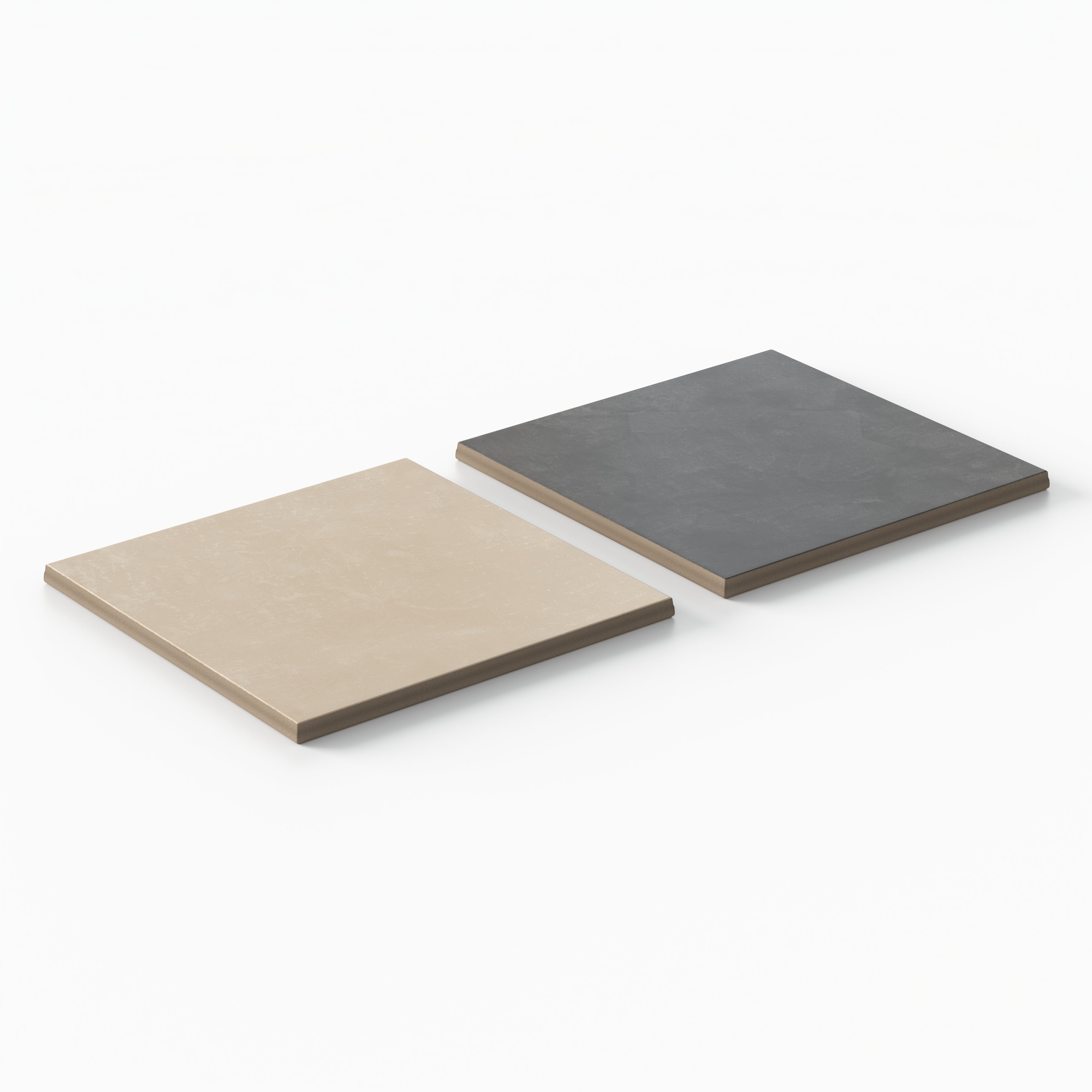 Isabel 6 x 6 Checkerboard Matte Porcelain Tile in Almond Mist and Midnight Slate