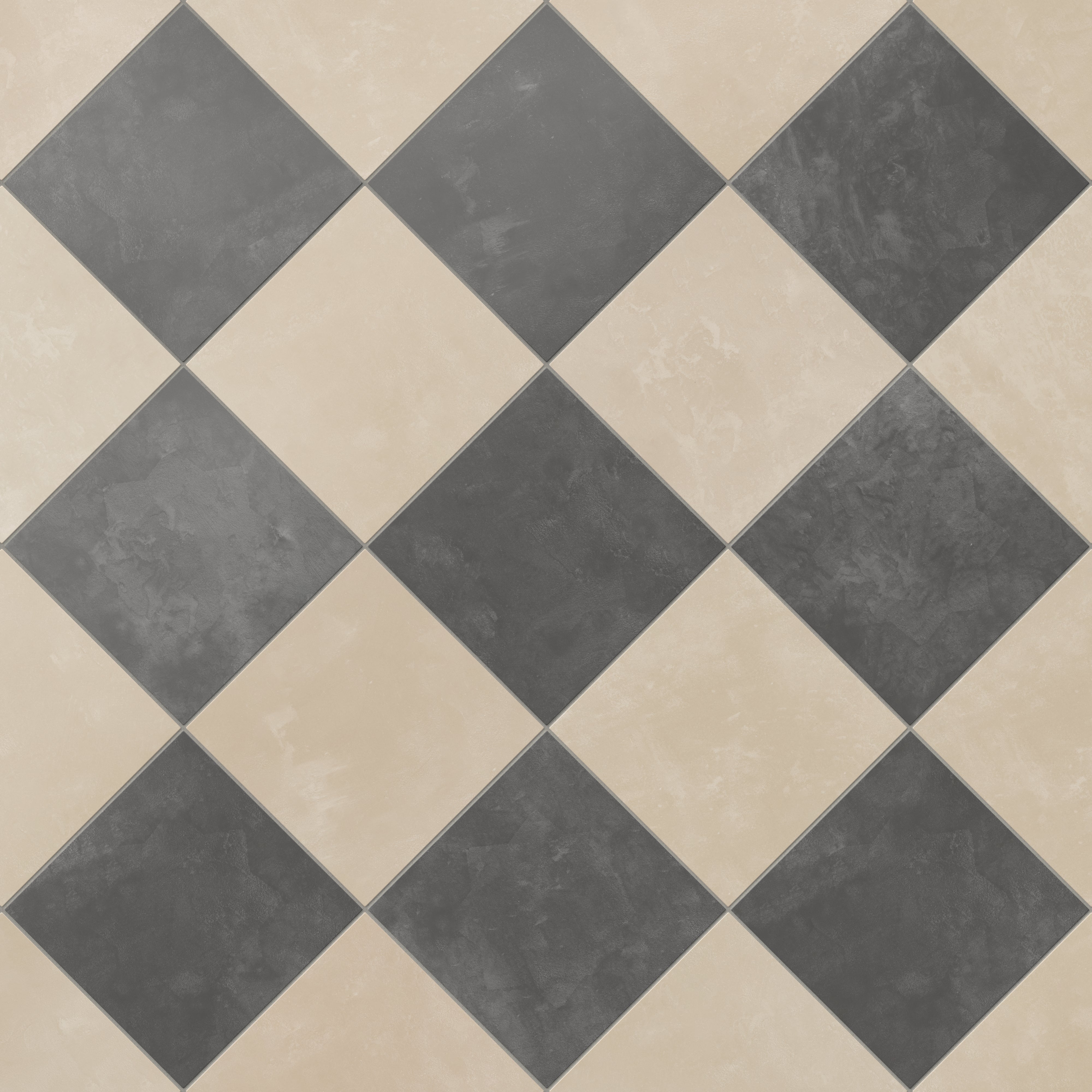 Isabel 6 x 6 Checkerboard Matte Porcelain Tile in Almond Mist and Midnight Slate