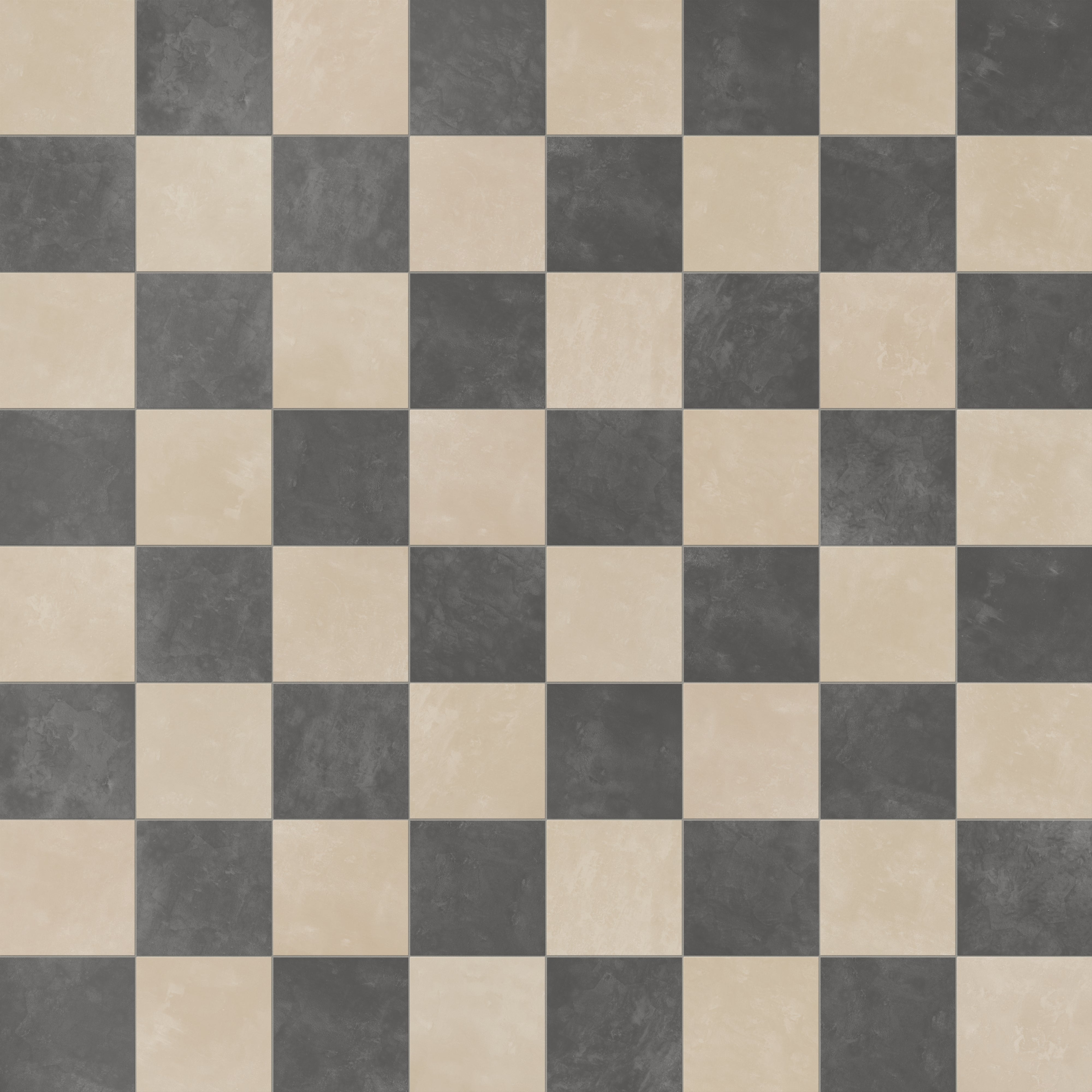 Isabel 6 x 6 Checkerboard Matte Porcelain Tile in Almond Mist and Midnight Slate