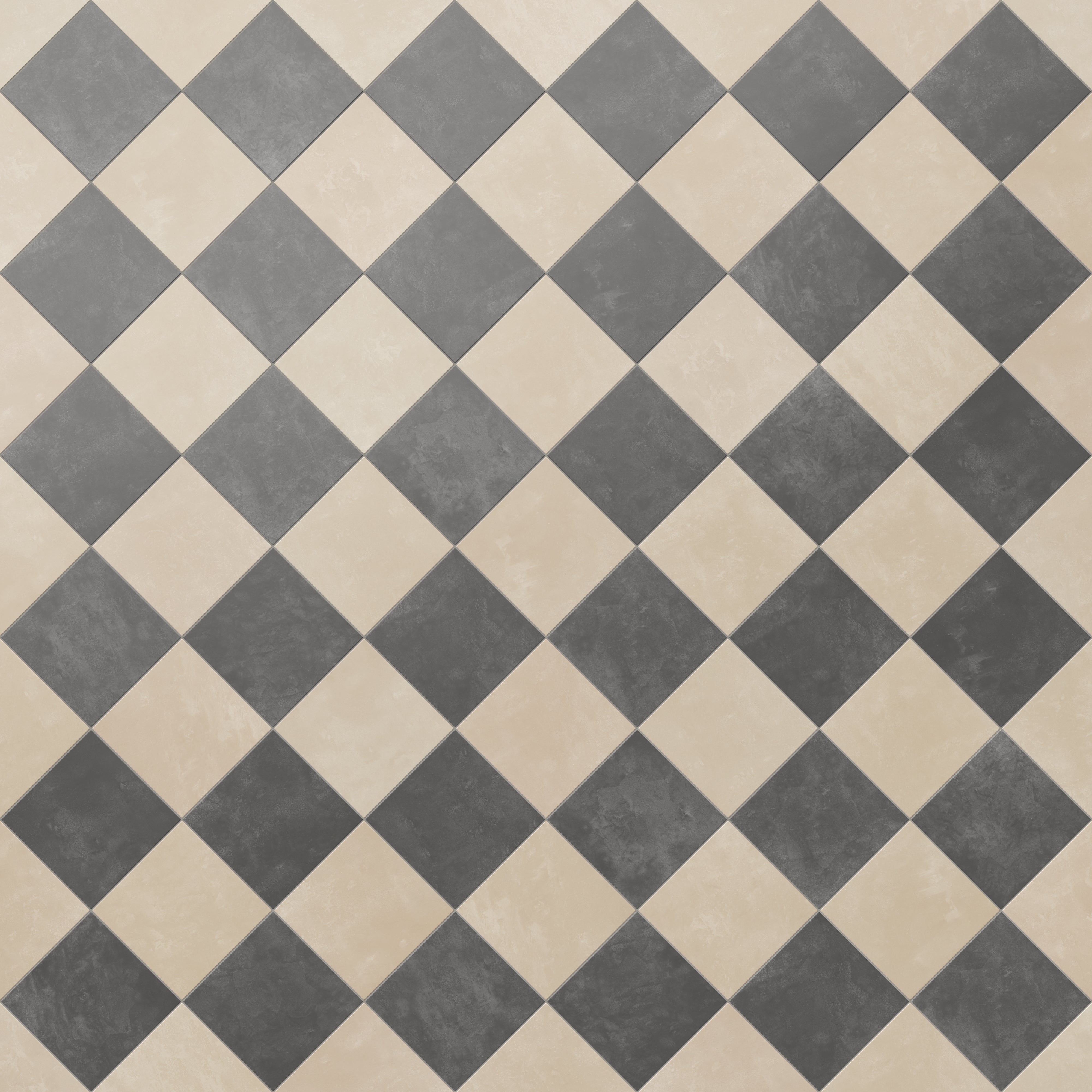 Isabel 6 x 6 Checkerboard Matte Porcelain Tile in Almond Mist and Midnight Slate