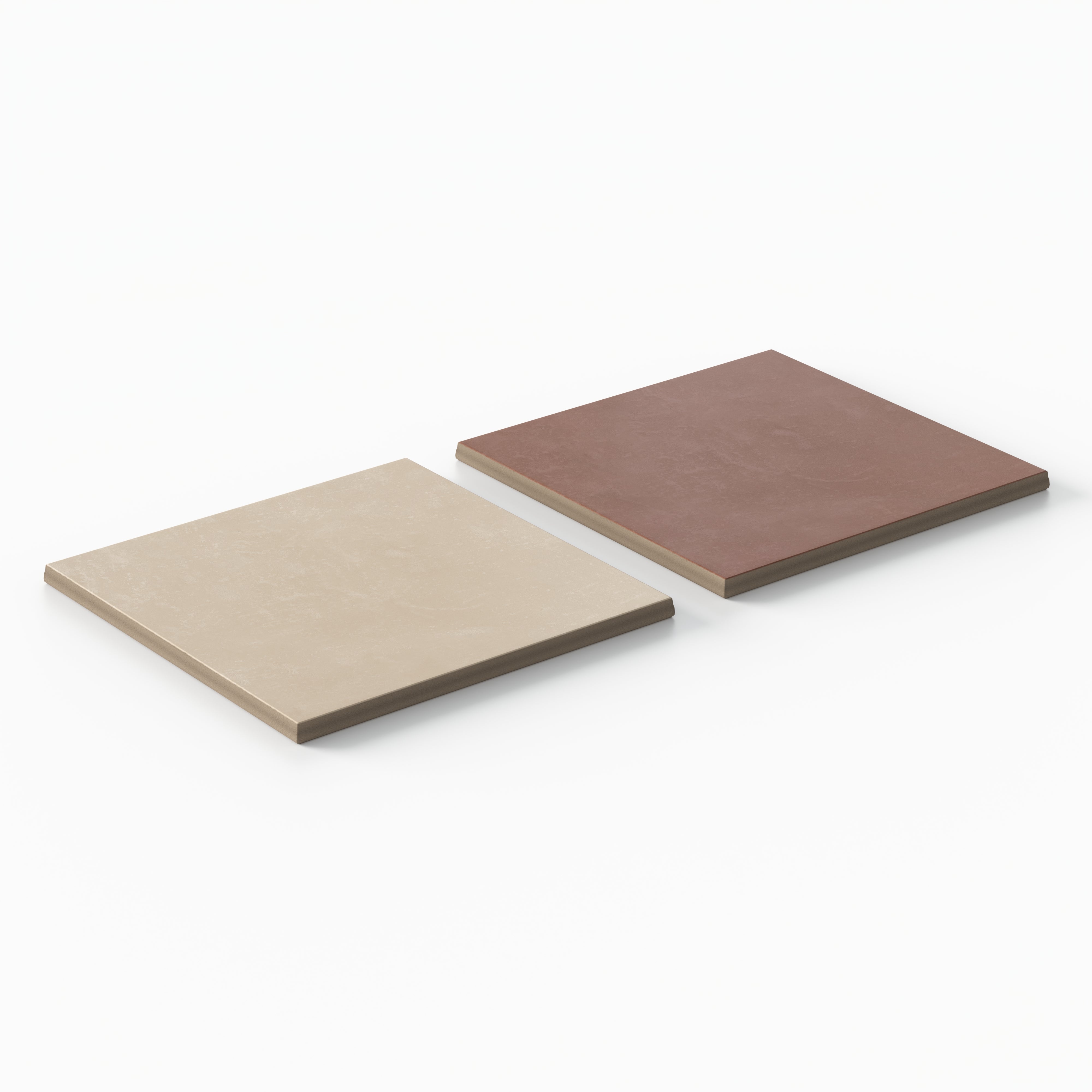 Isabel 6 x 6 Checkerboard Matte Porcelain Tile in Almond Mist and Burnt Umber