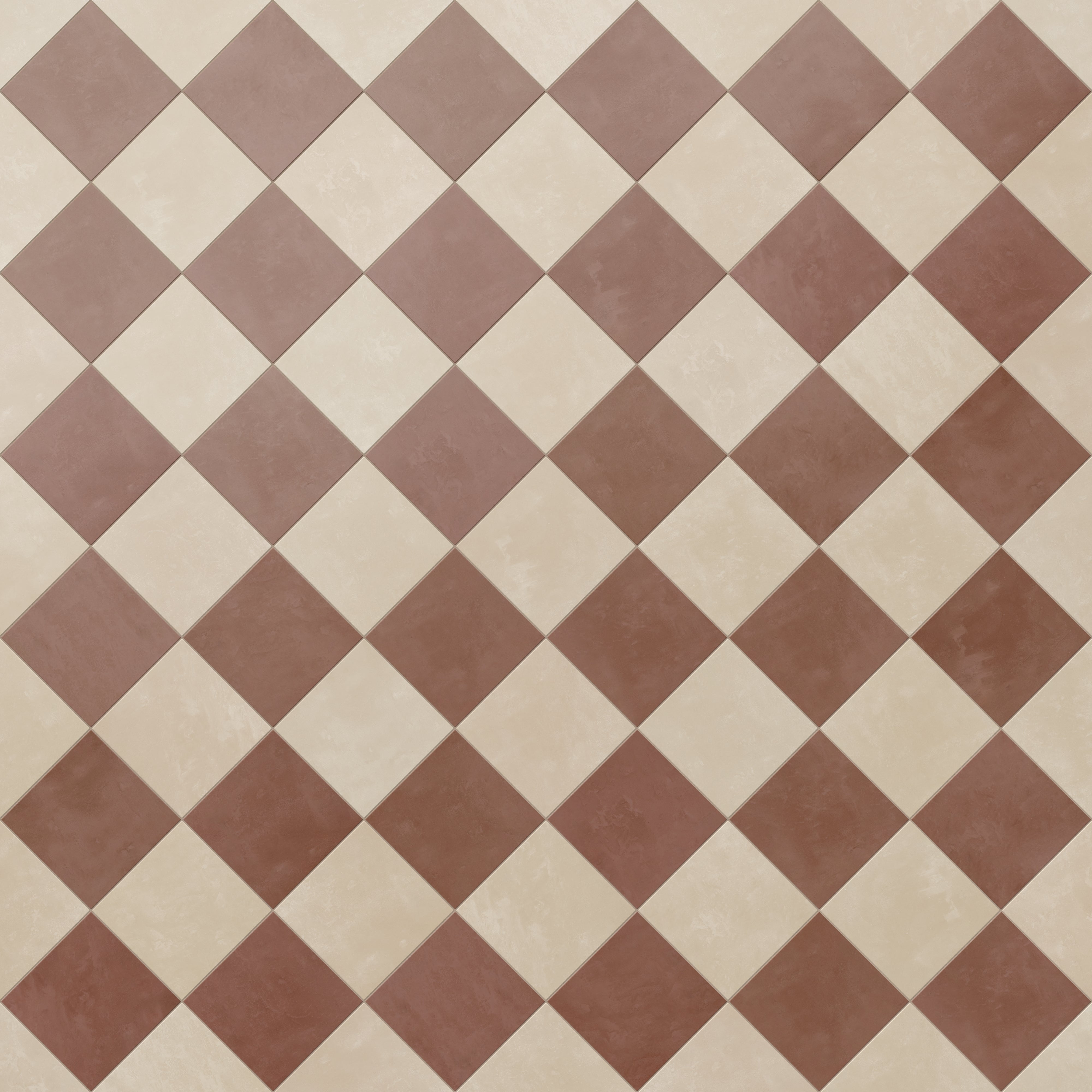 Isabel 6 x 6 Checkerboard Matte Porcelain Tile in Almond Mist and Burnt Umber