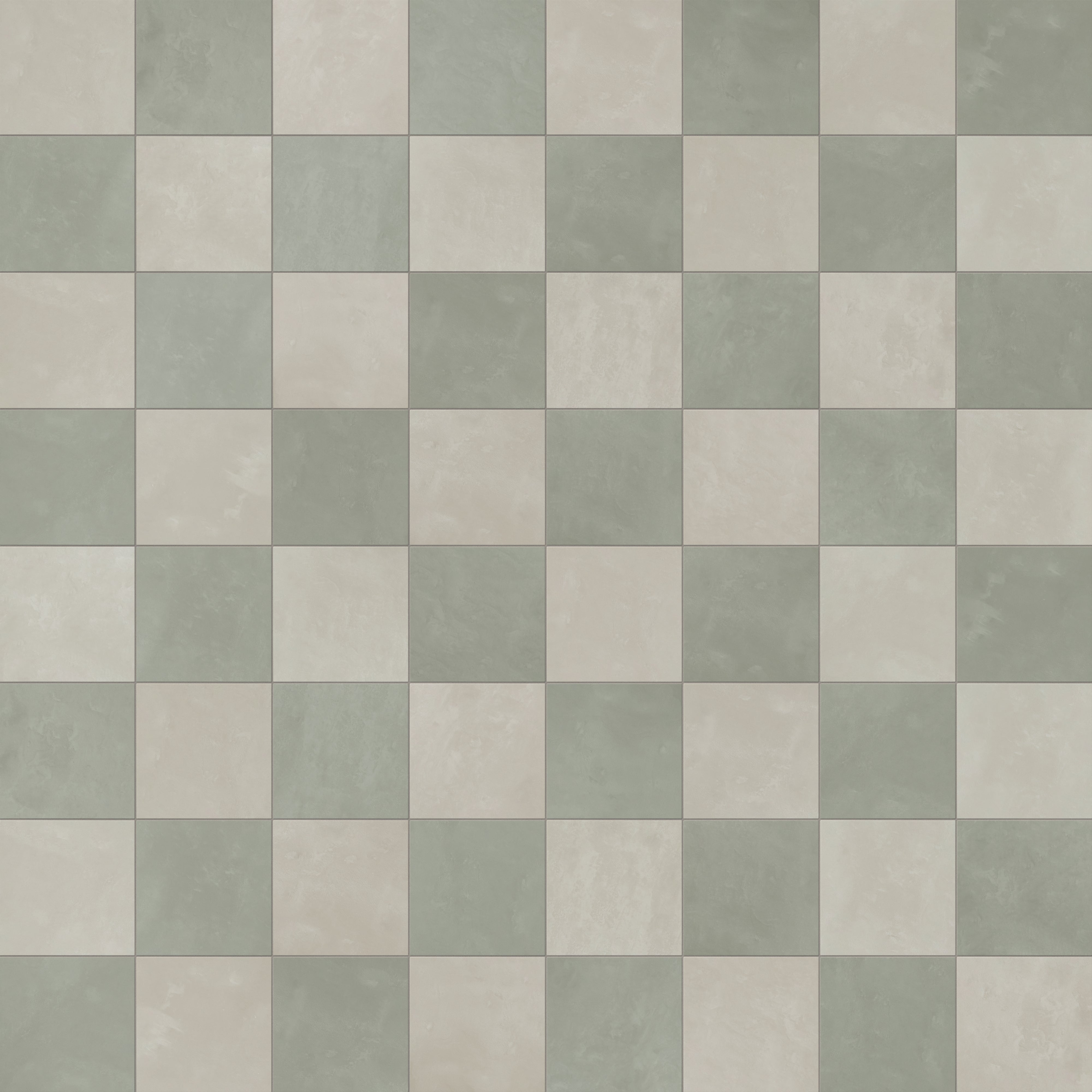Isabel 6 x 6 Checkerboard Matte Porcelain Tile in Silverstone and Soft Sage