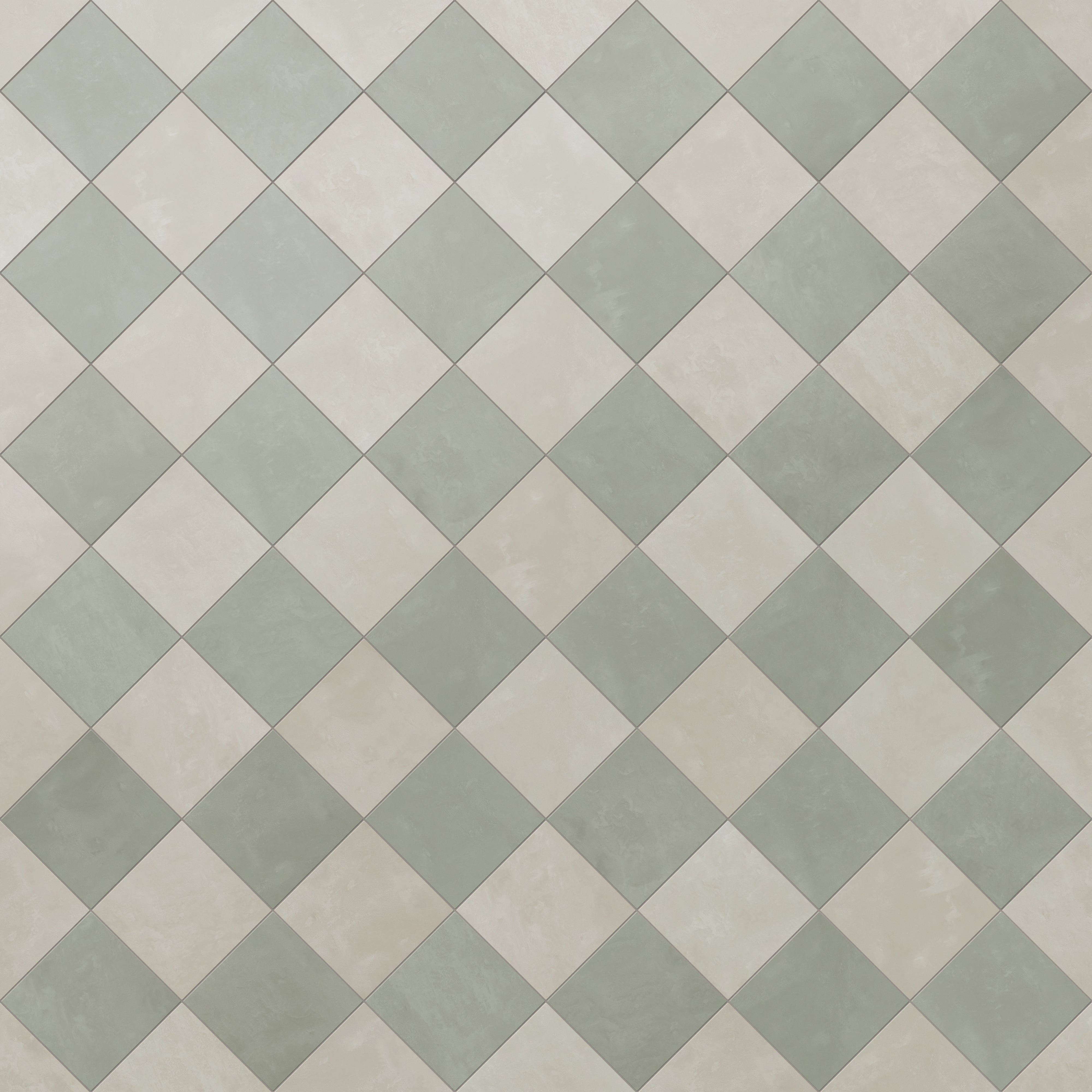 Isabel 6 x 6 Checkerboard Matte Porcelain Tile in Silverstone and Soft Sage