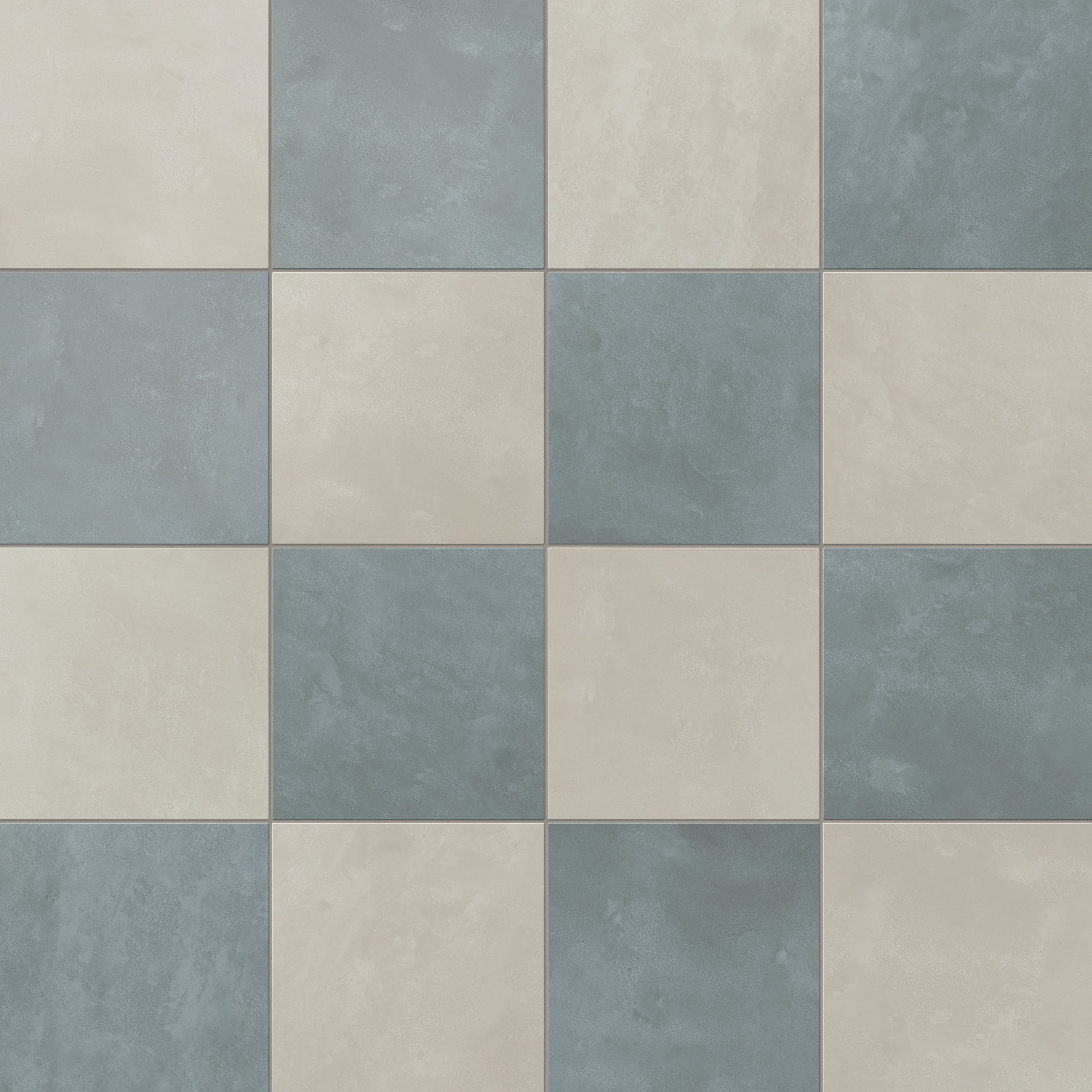 Isabel 6 x 6 Checkerboard Matte Porcelain Tile in Silverstone and Saltwater
