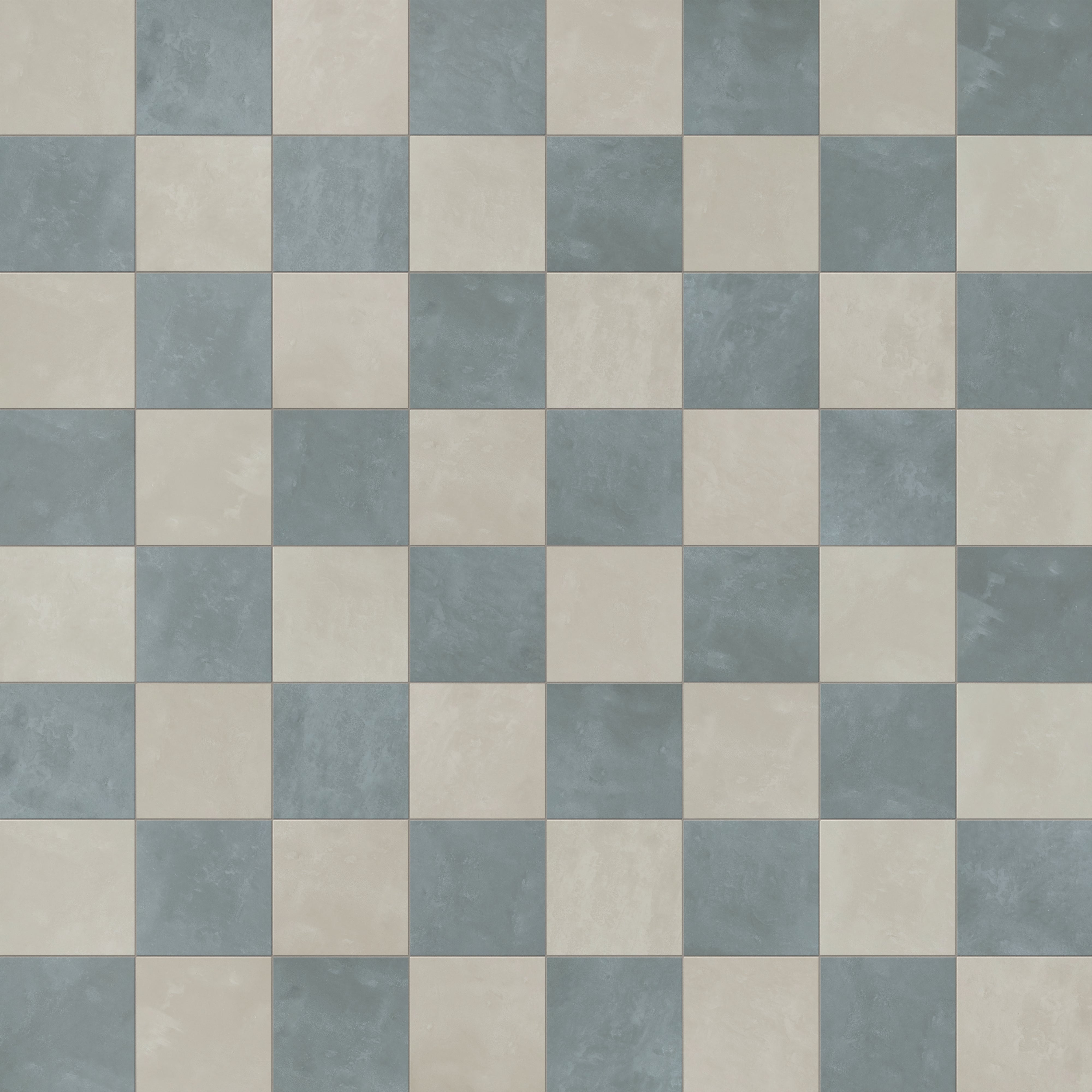 Isabel 6 x 6 Checkerboard Matte Porcelain Tile in Silverstone and Saltwater