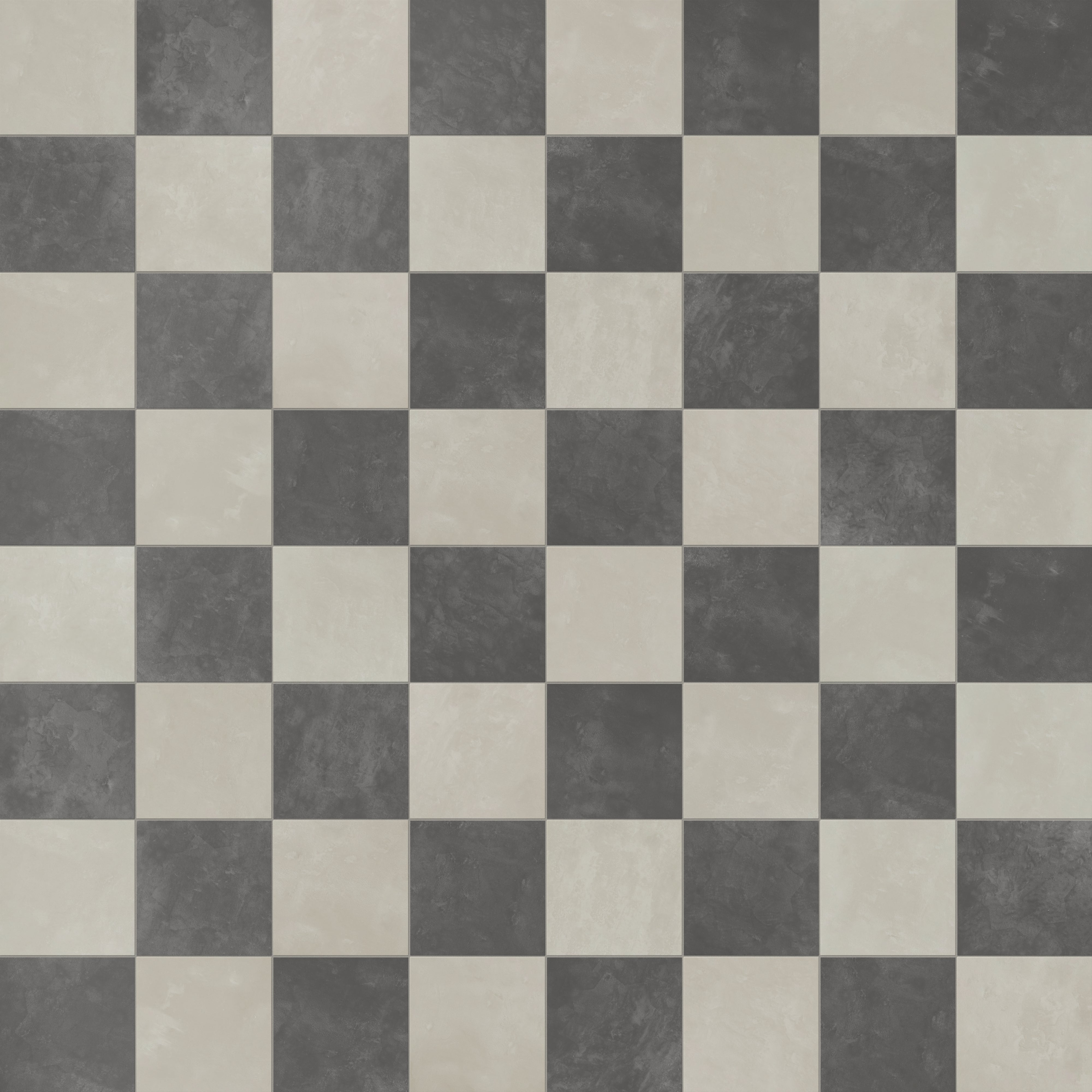 Isabel 6 x 6 Checkerboard Matte Porcelain Tile in Silverstone and Midnight Slate