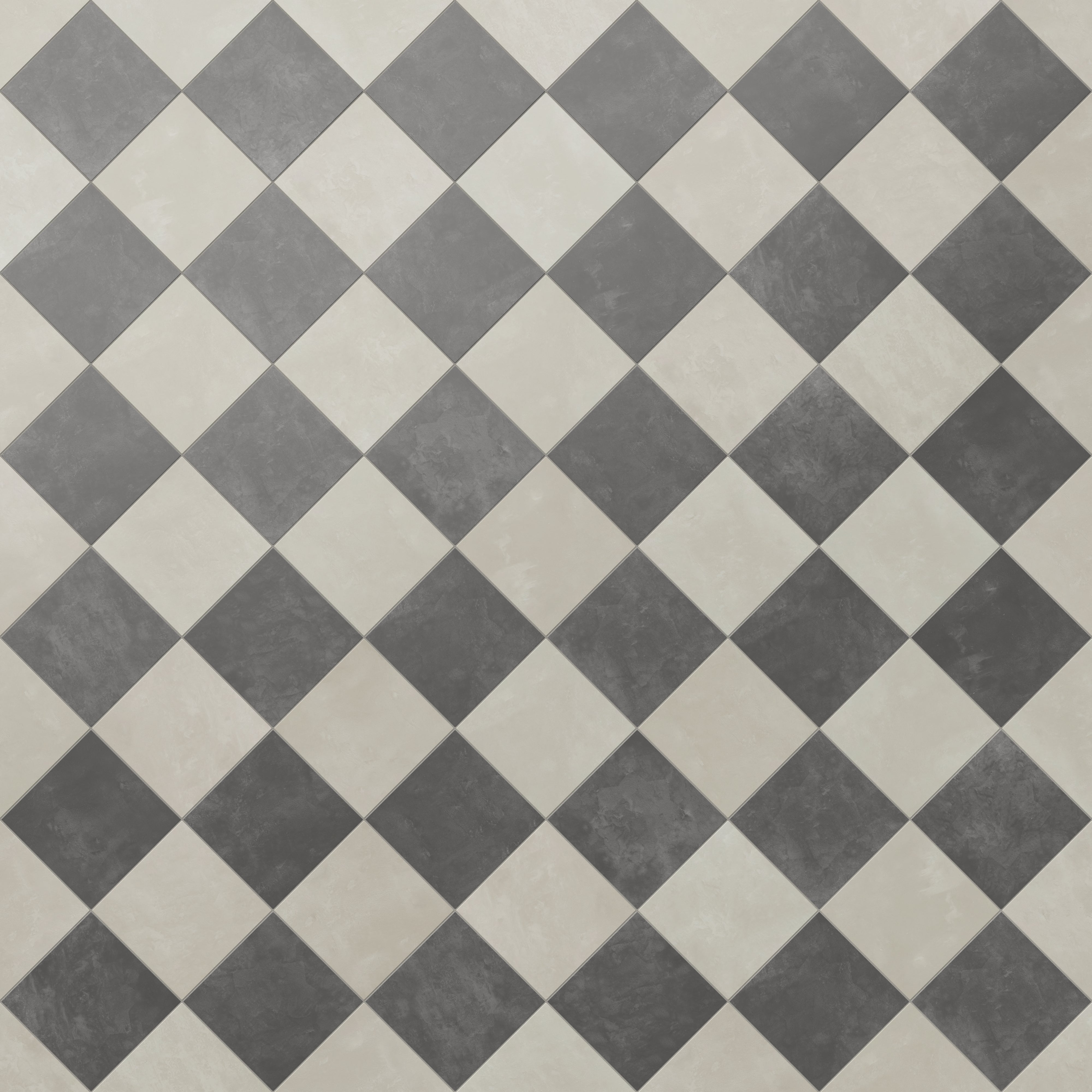 Isabel 6 x 6 Checkerboard Matte Porcelain Tile in Silverstone and Midnight Slate