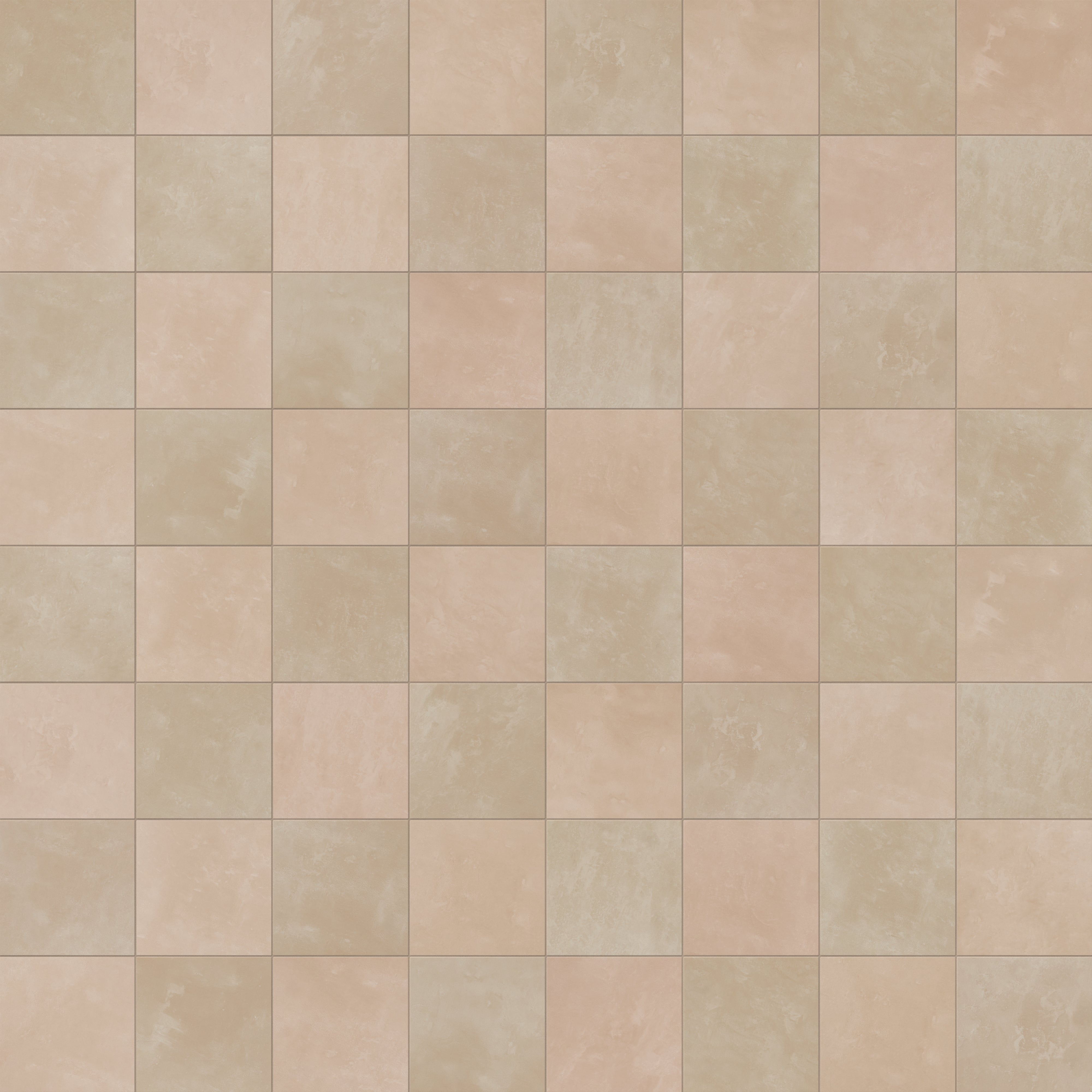 Isabel 6 x 6 Checkerboard Matte Porcelain Tile in Sahara Sand and Dusty Rose