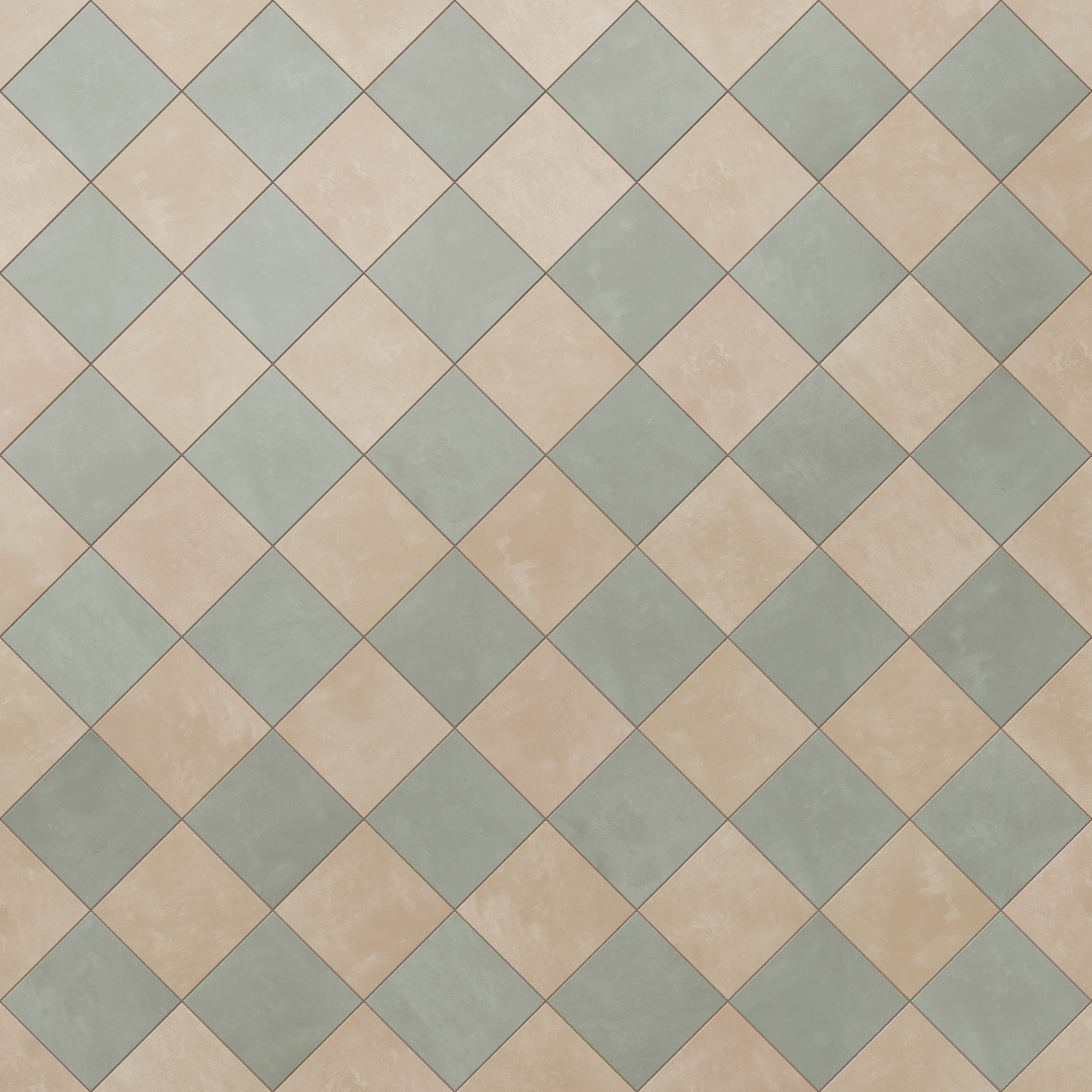 Isabel 6 x 6 Checkerboard Matte Porcelain Tile in Sahara Sand and Soft Sage