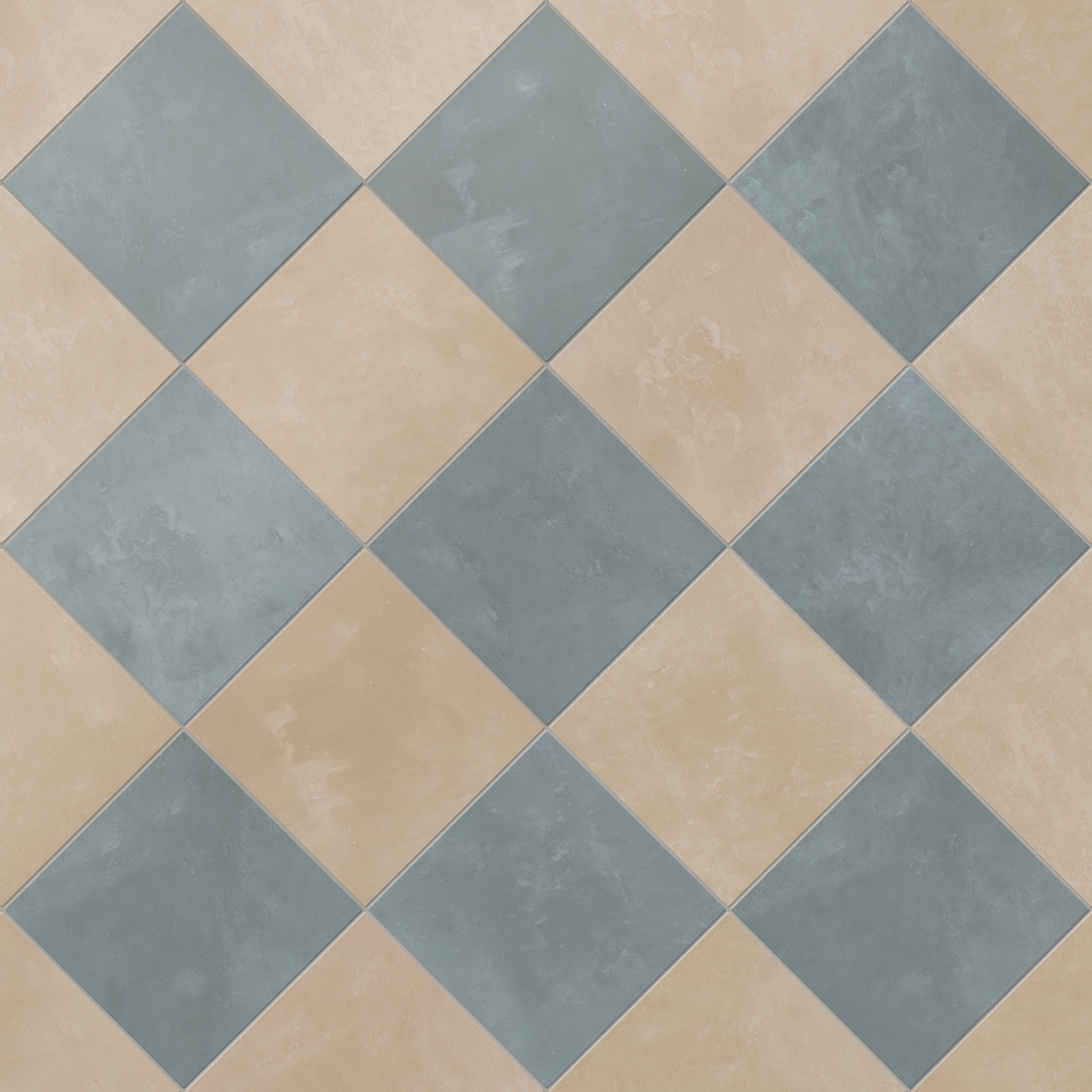 Isabel 6 x 6 Checkerboard Matte Porcelain Tile in Sahara Sand and Saltwater