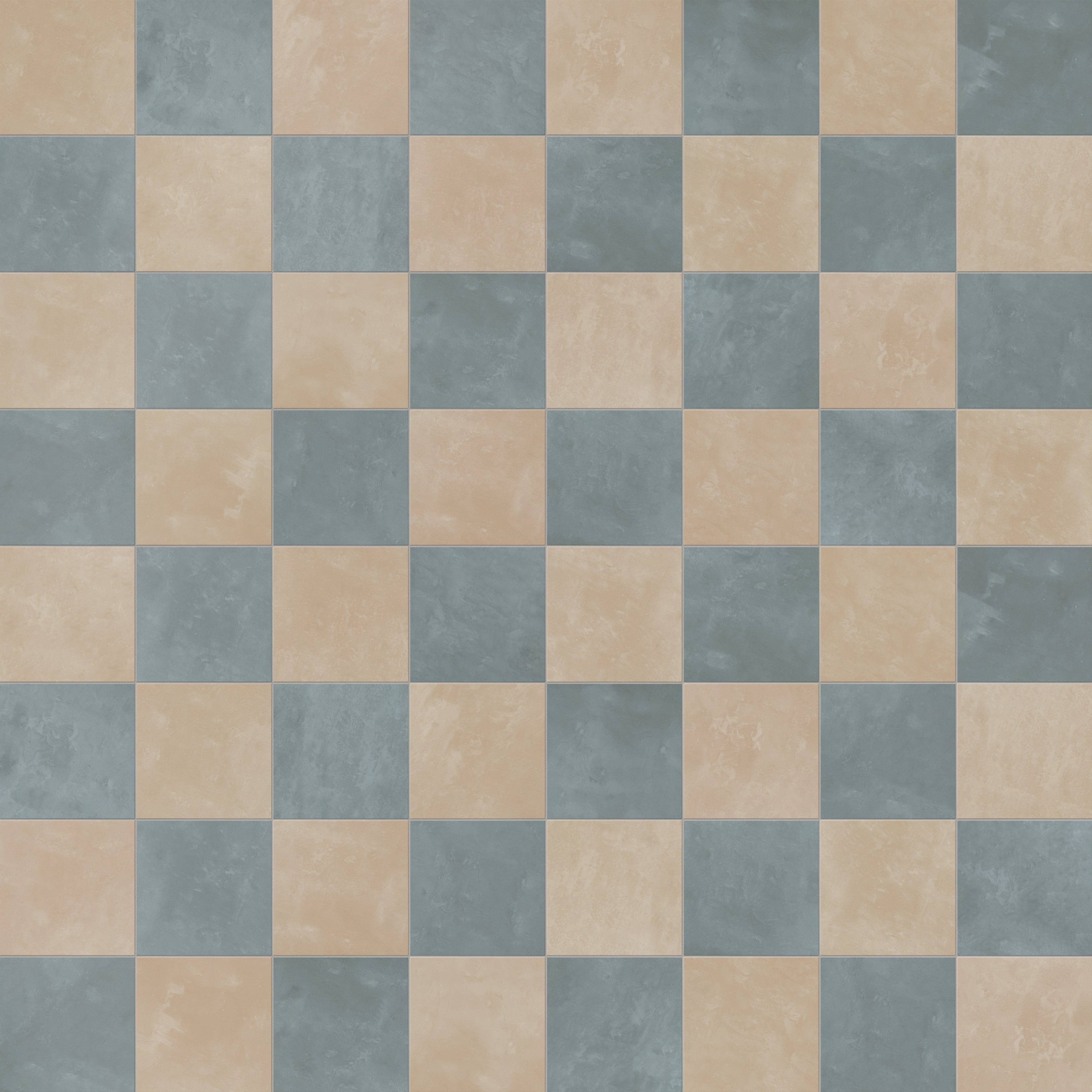 Isabel 6 x 6 Checkerboard Matte Porcelain Tile in Sahara Sand and Saltwater