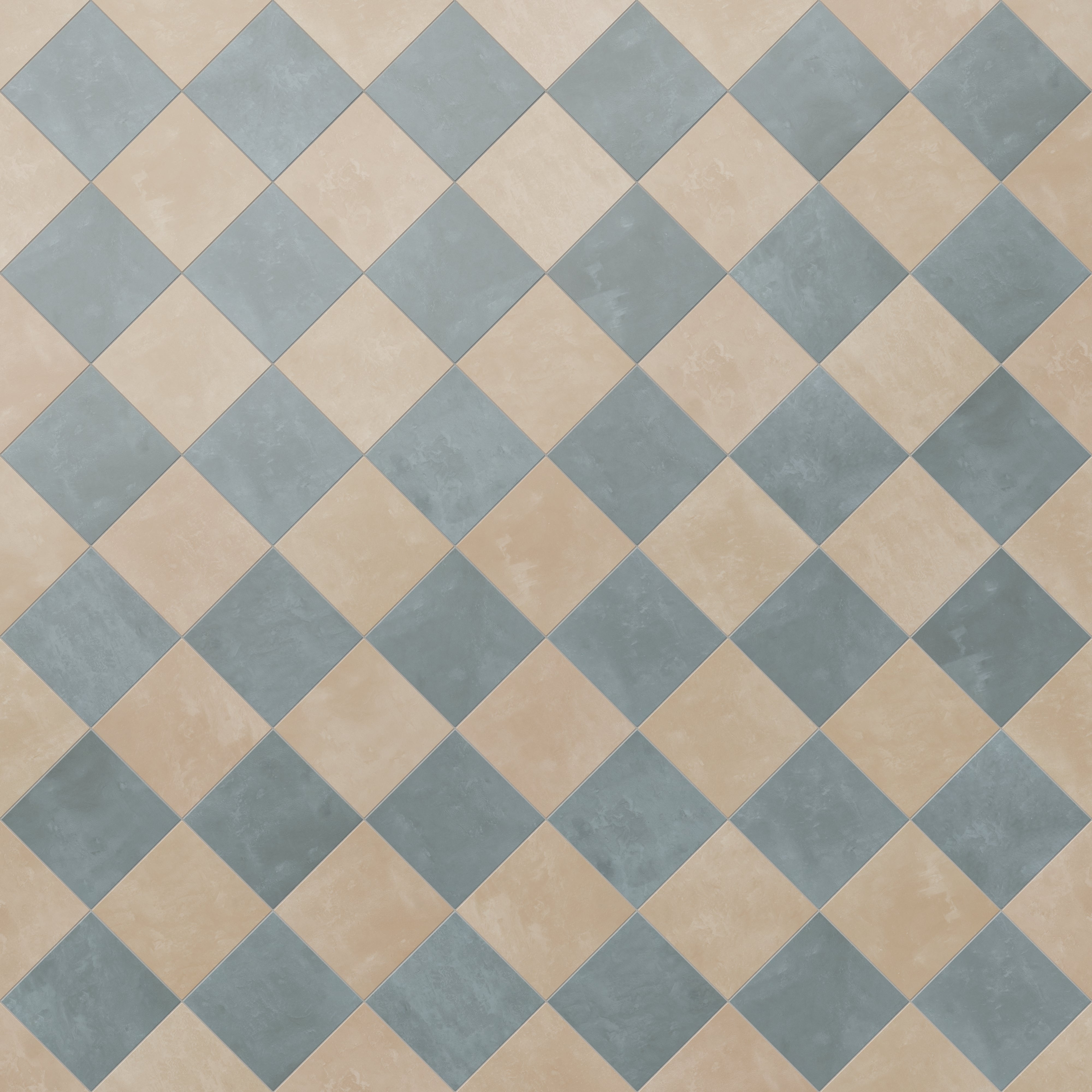 Isabel 6 x 6 Checkerboard Matte Porcelain Tile in Sahara Sand and Saltwater