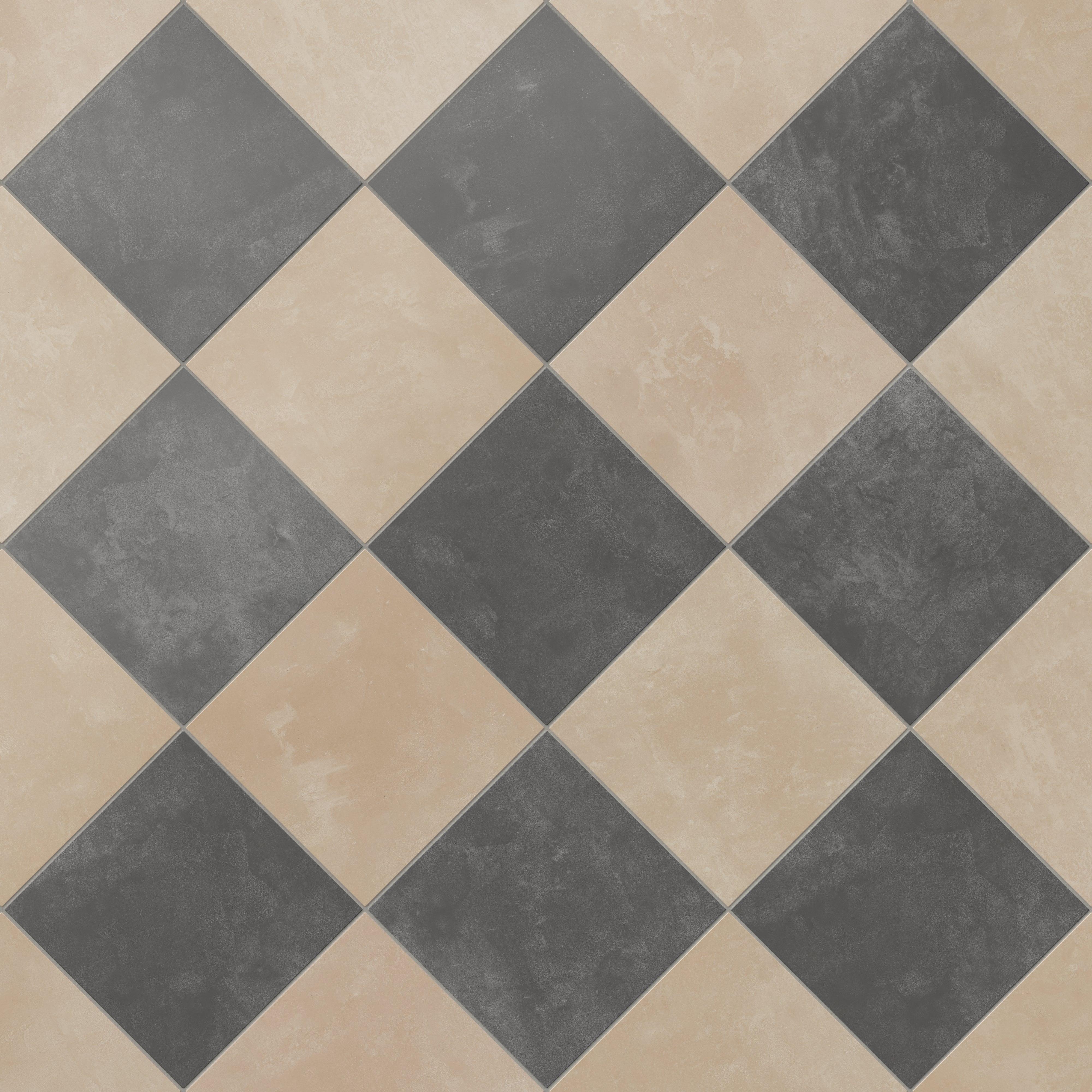 Isabel 6 x 6 Checkerboard Matte Porcelain Tile in Sahara Sand and Midnight Slate
