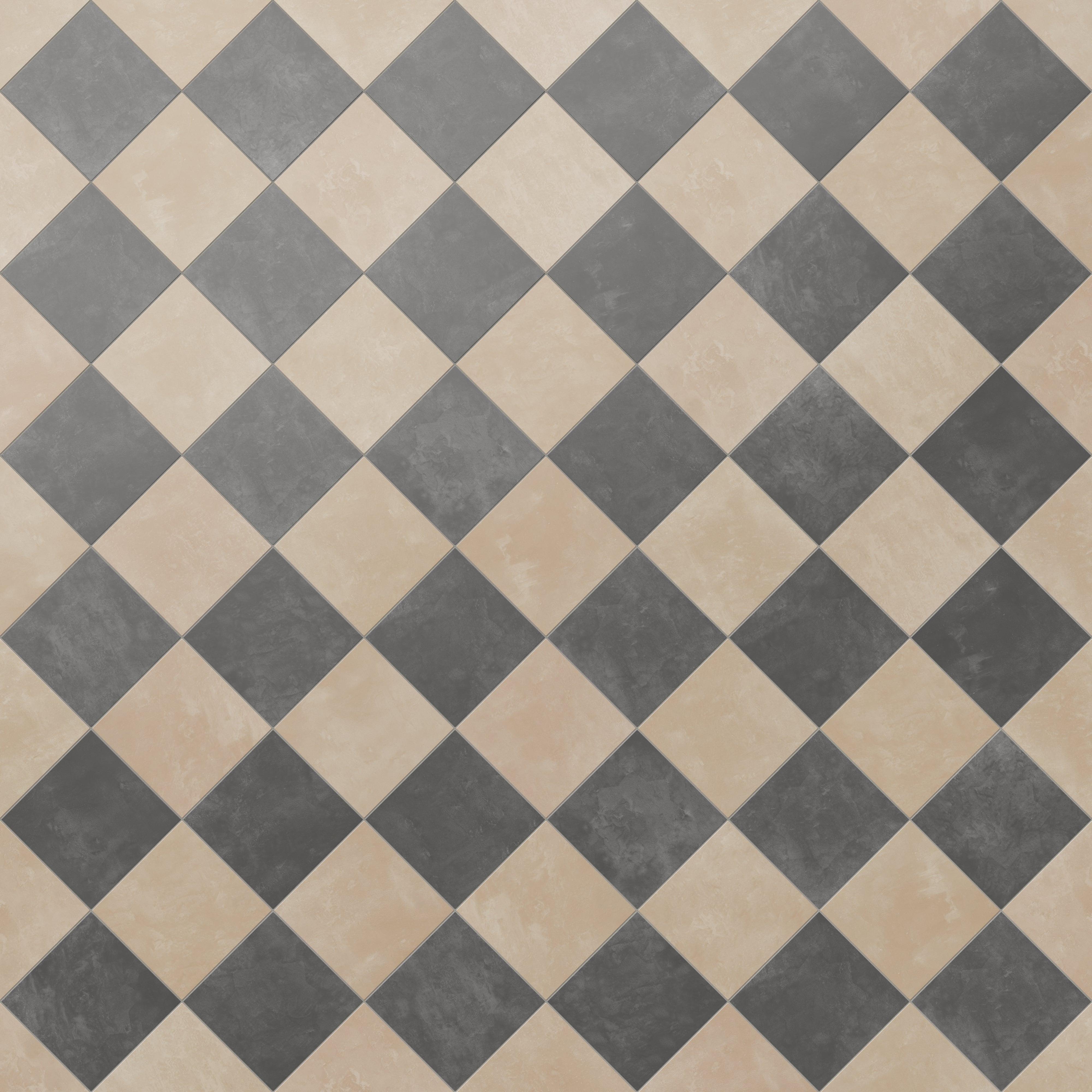 Isabel 6 x 6 Checkerboard Matte Porcelain Tile in Sahara Sand and Midnight Slate