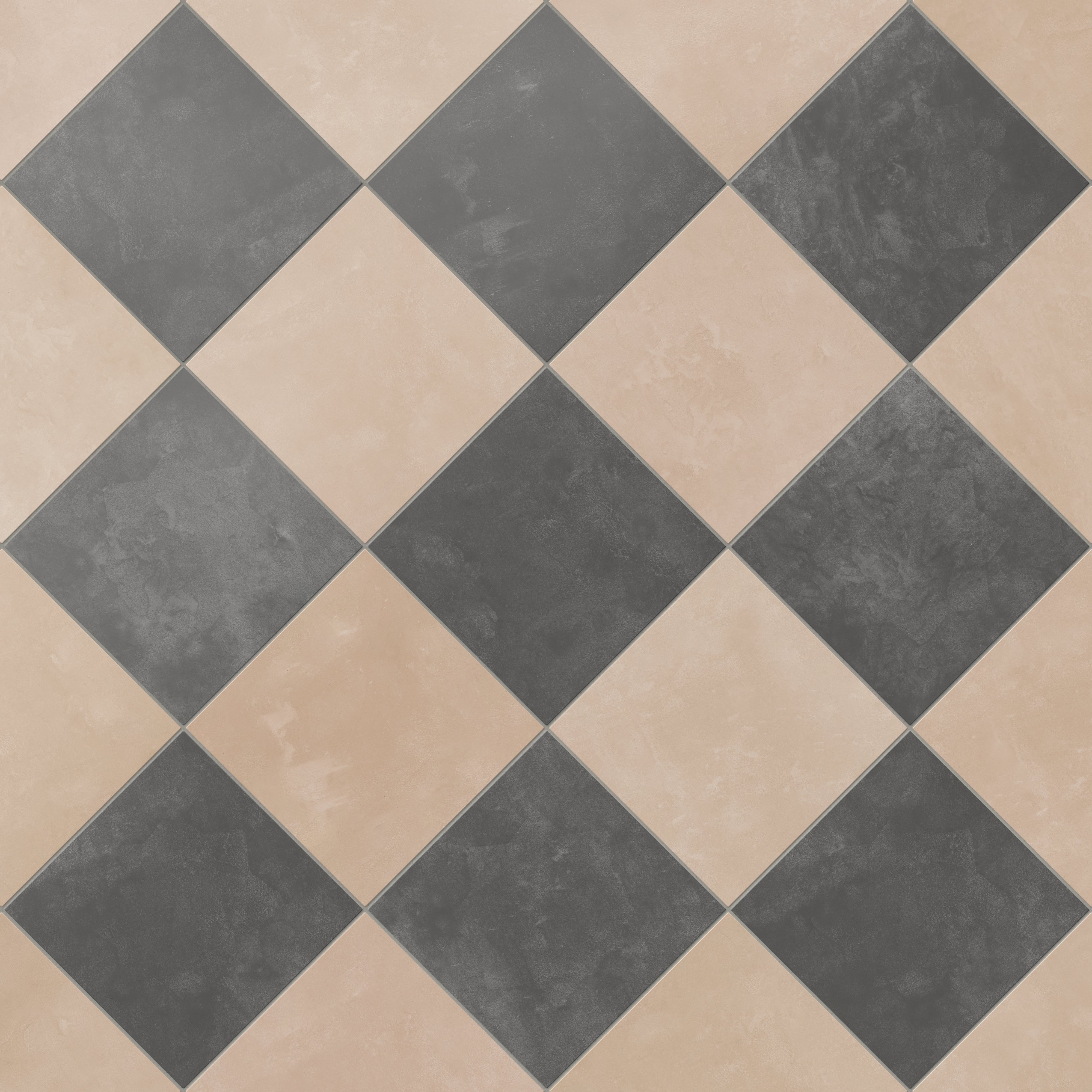 Isabel 6 x 6 Checkerboard Matte Porcelain Tile in Dusty Rose and Midnight Slate