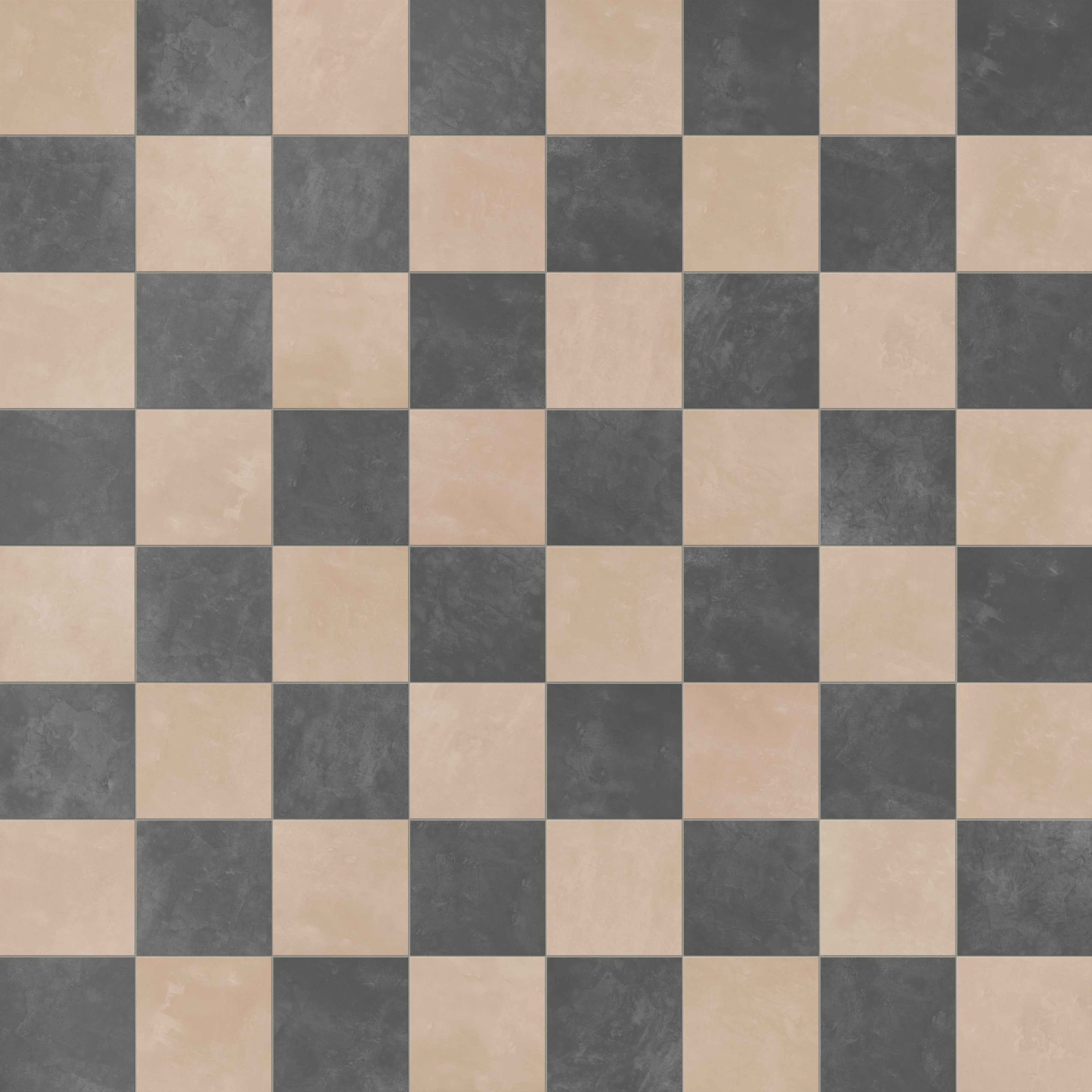 Isabel 6 x 6 Checkerboard Matte Porcelain Tile in Dusty Rose and Midnight Slate