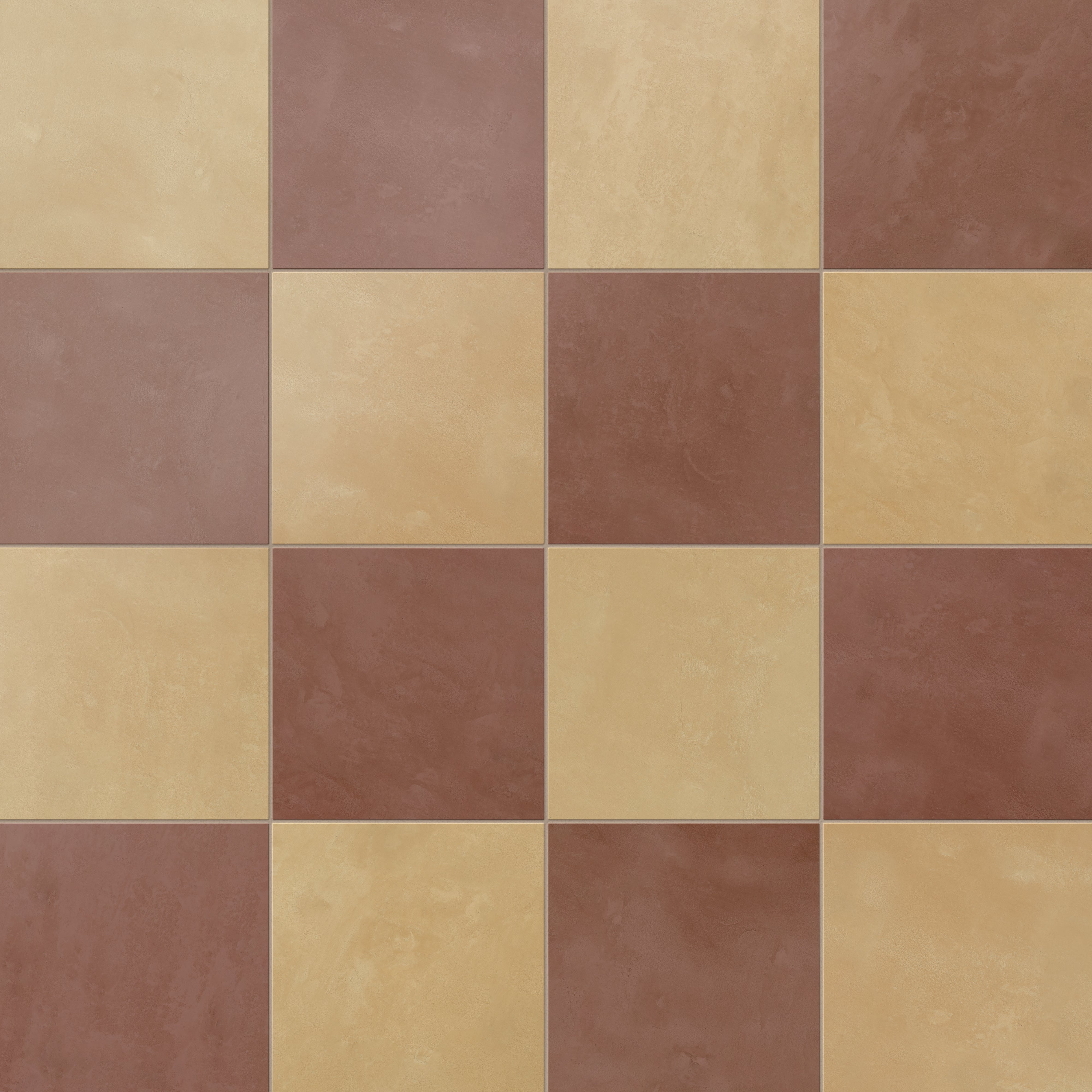 Isabel 6 x 6 Checkerboard Matte Porcelain Tile in Golden Sky and Burnt Umber