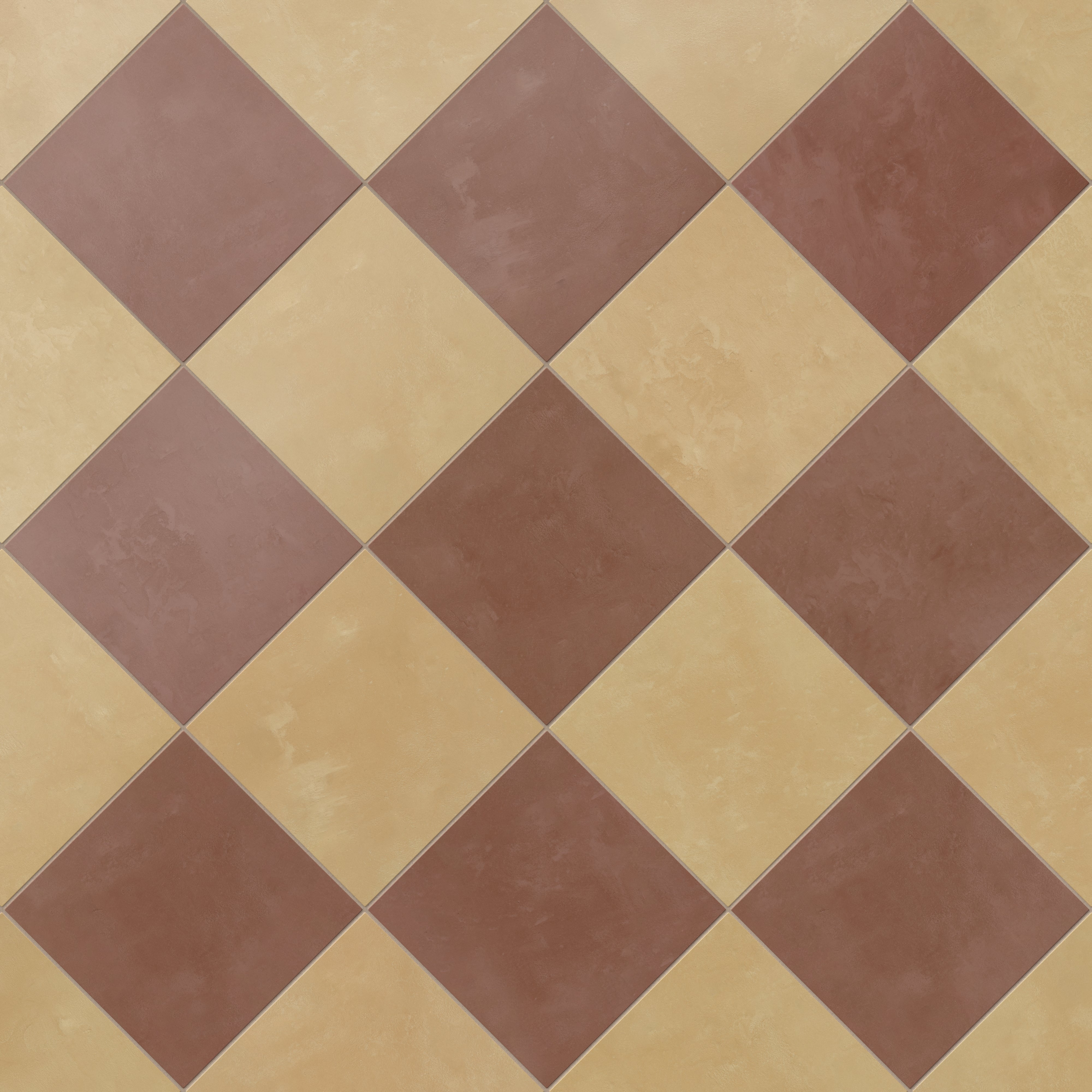 Isabel 6 x 6 Checkerboard Matte Porcelain Tile in Golden Sky and Burnt Umber