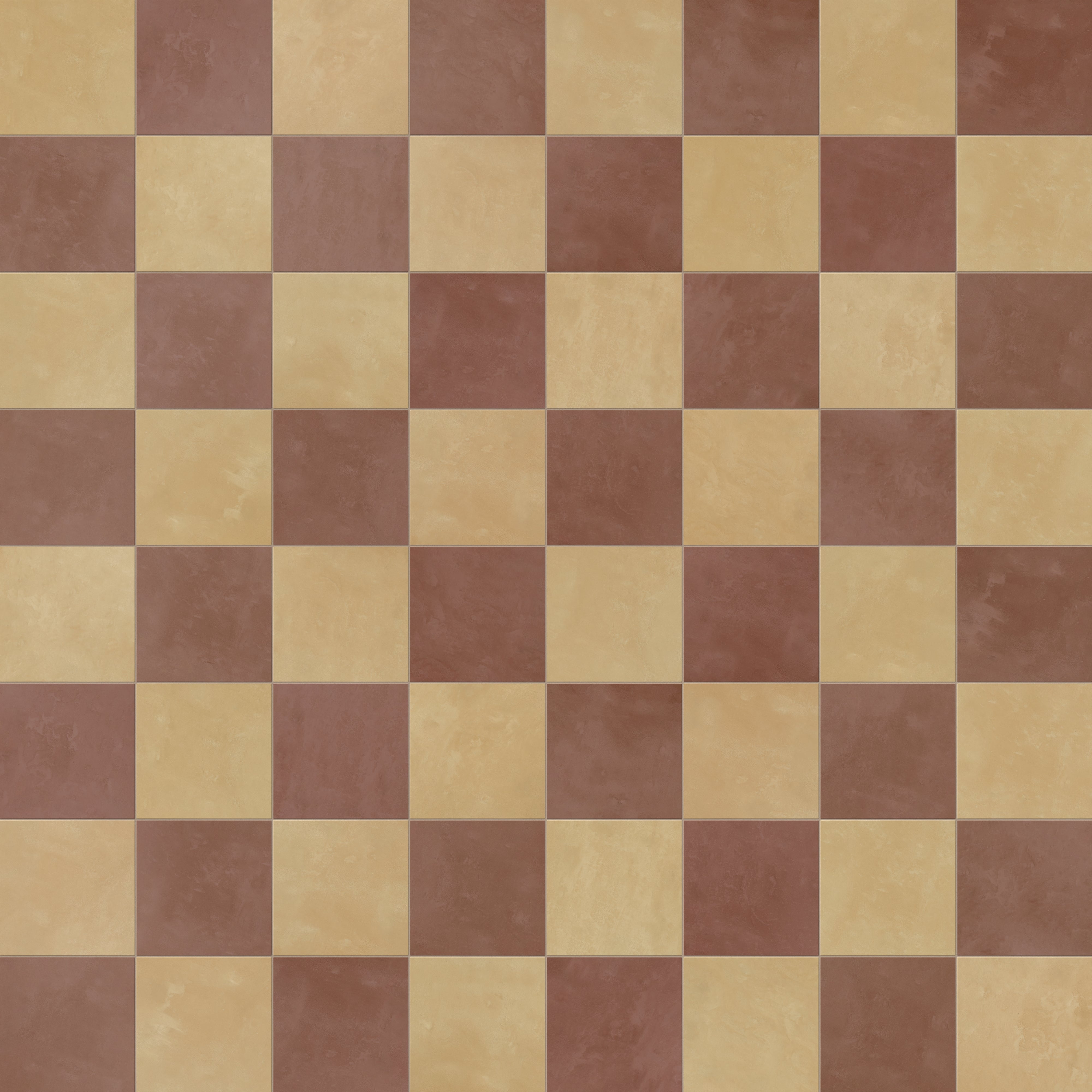 Isabel 6 x 6 Checkerboard Matte Porcelain Tile in Golden Sky and Burnt Umber