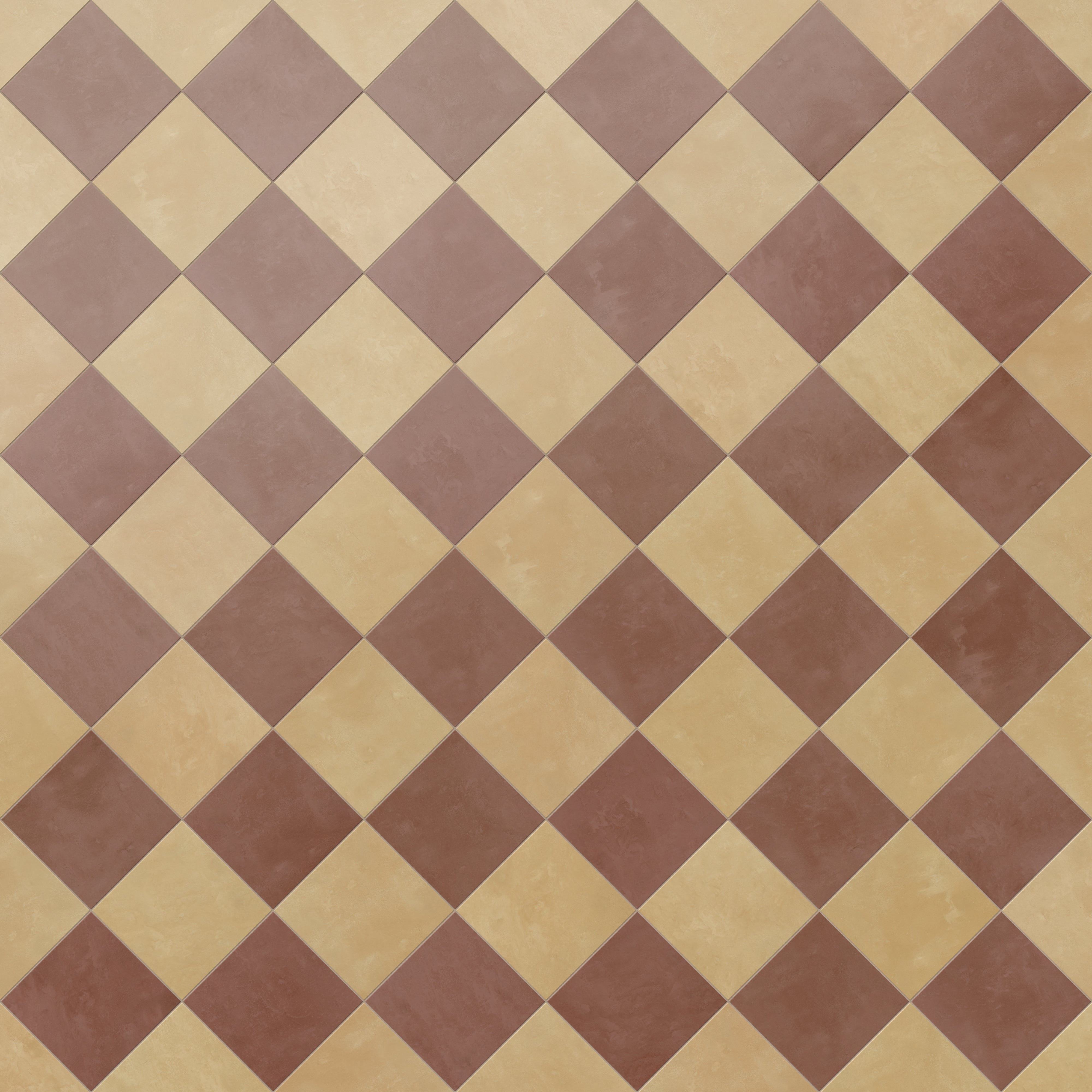 Isabel 6 x 6 Checkerboard Matte Porcelain Tile in Golden Sky and Burnt Umber