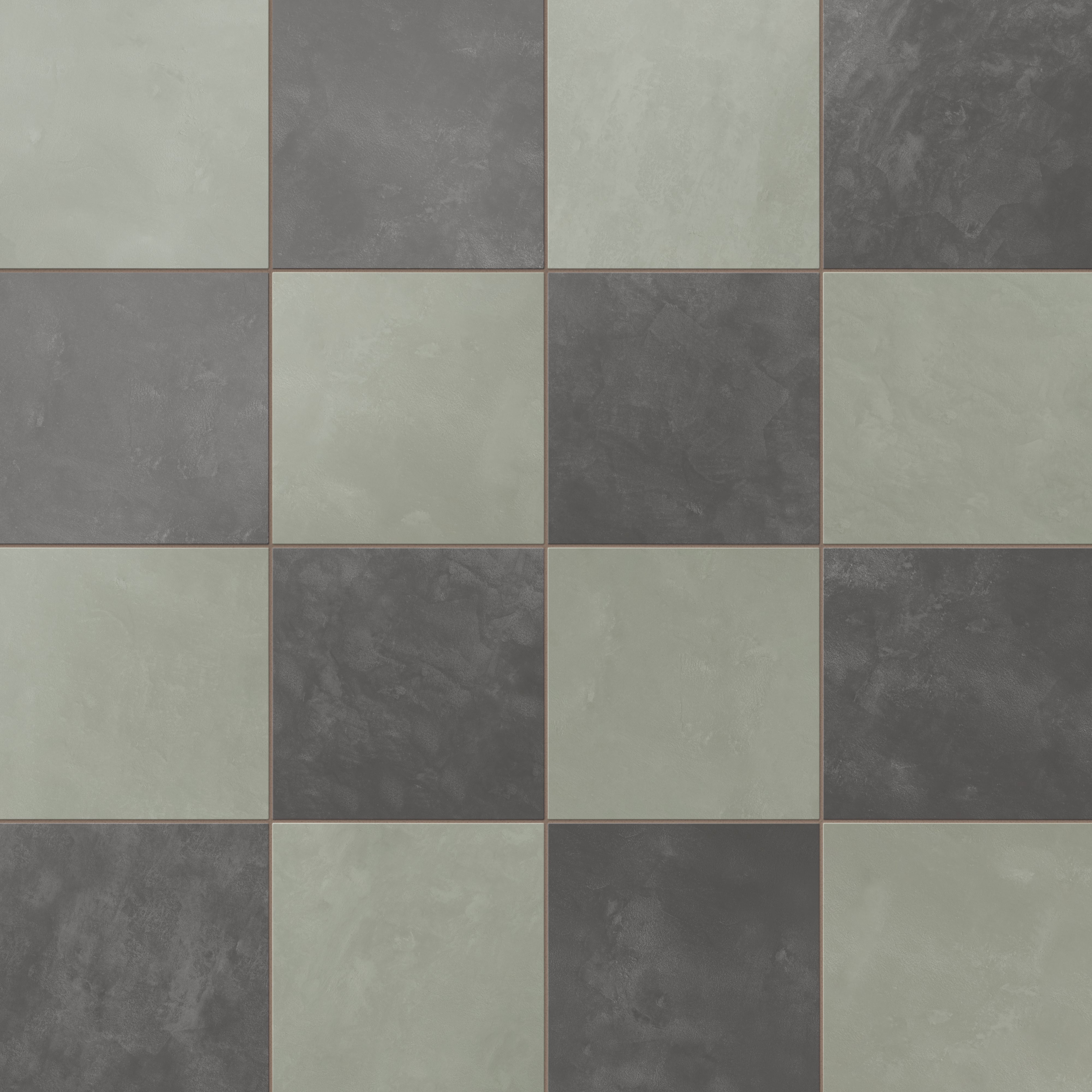 Isabel 6 x 6 Checkerboard Matte Porcelain Tile in Soft Sage and Midnight Slate